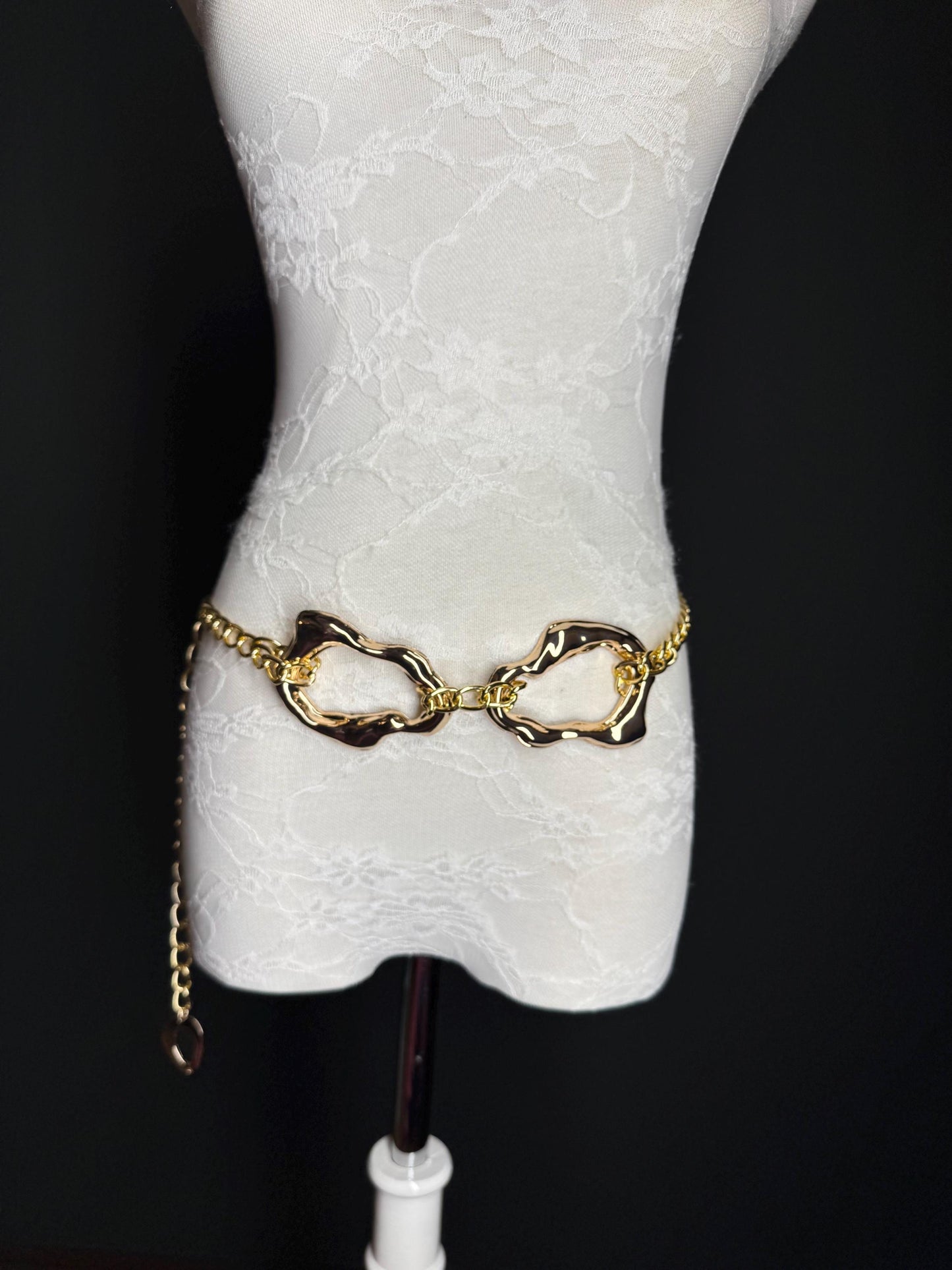 X-Long Gold Chain Belt: Handmade Fashion Accessory, Plus Size 18-60inch