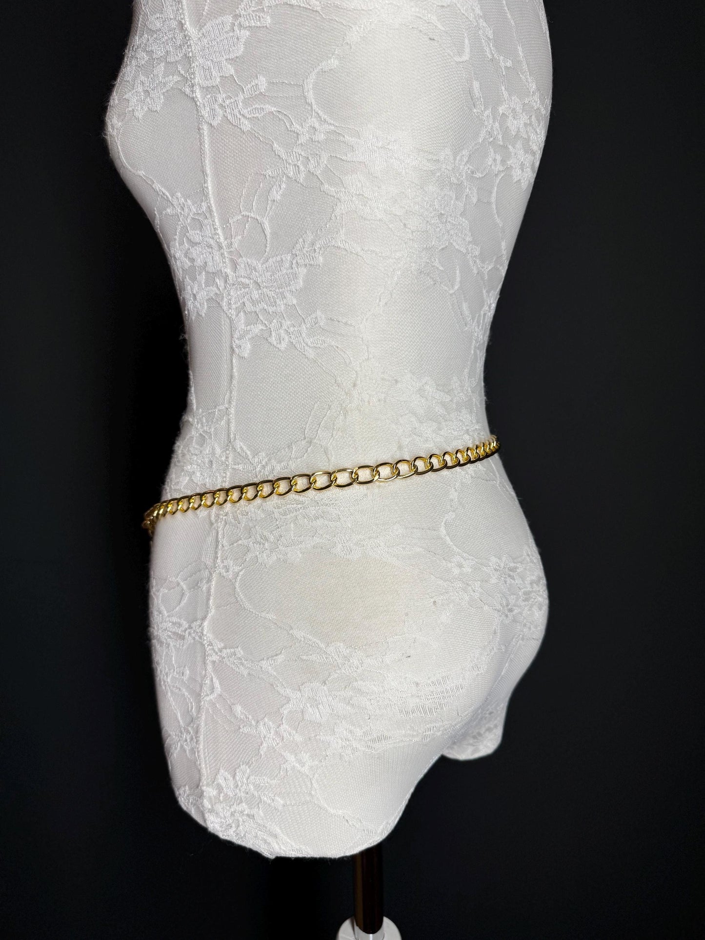 X-Long Gold Chain Belt: Handmade Fashion Accessory, Plus Size 18-60inch