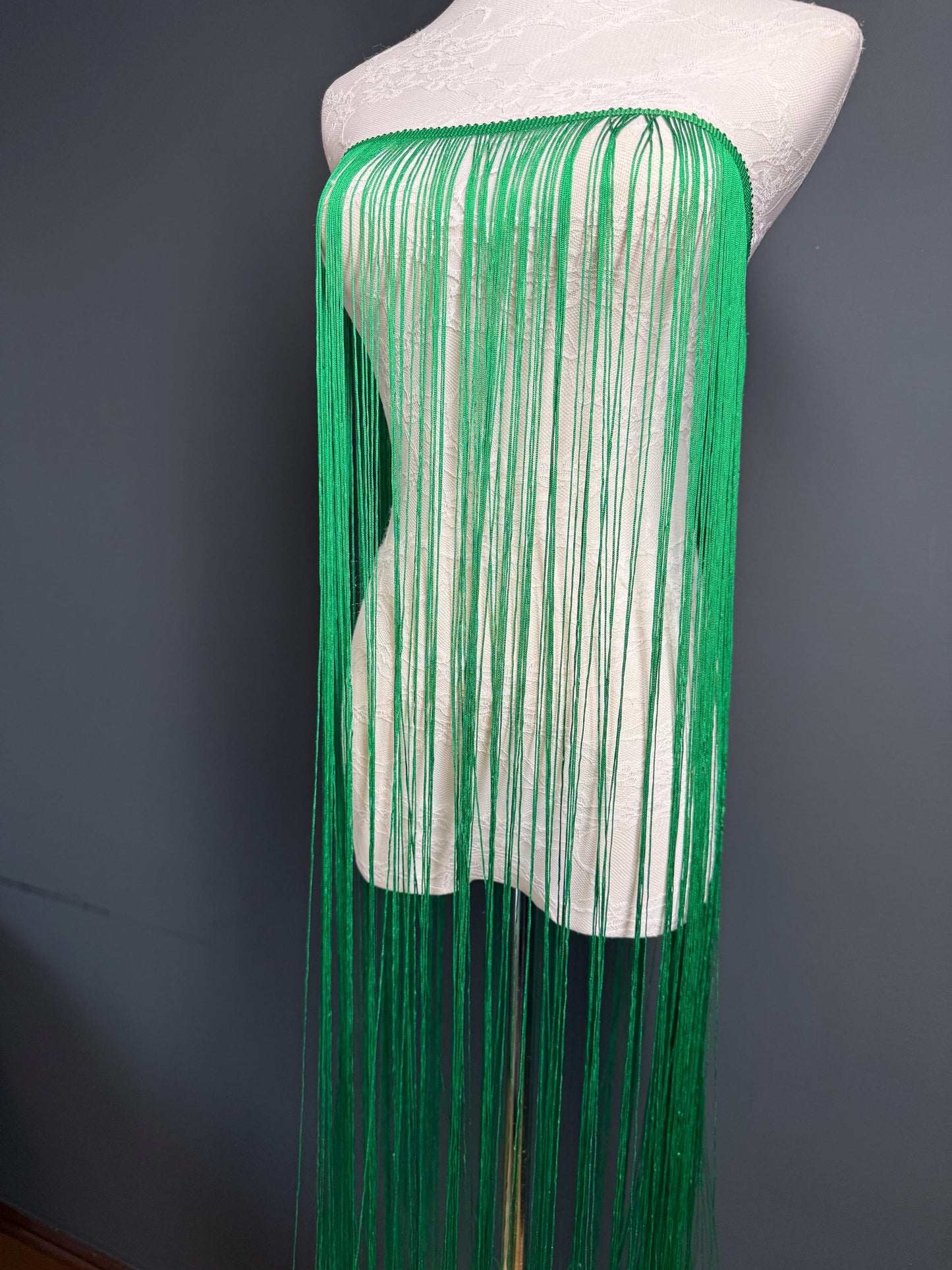 40” Wide Fringe Trim, 100cm Wide Fringe Trimming, High Quality, Dense High Quality Fringe, Jade Green, 27 Colours