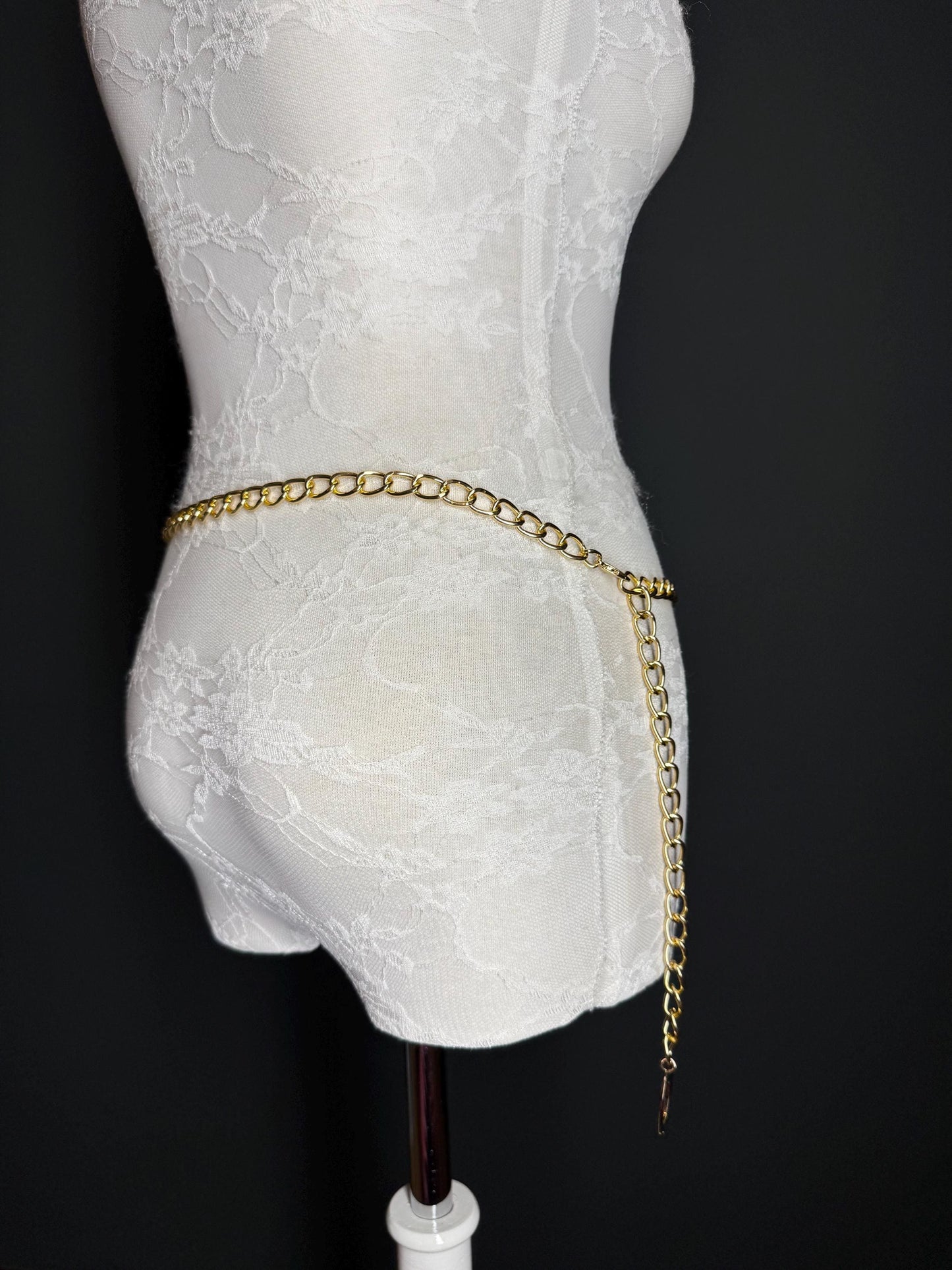 X-Long Gold Chain Belt: Handmade Fashion Accessory, Plus Size 18-60inch