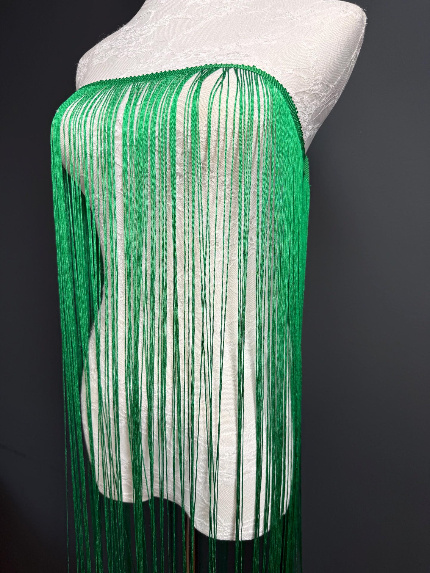 40” Wide Fringe Trim, 100cm Wide Fringe Trimming, High Quality, Dense High Quality Fringe, Jade Green, 27 Colours
