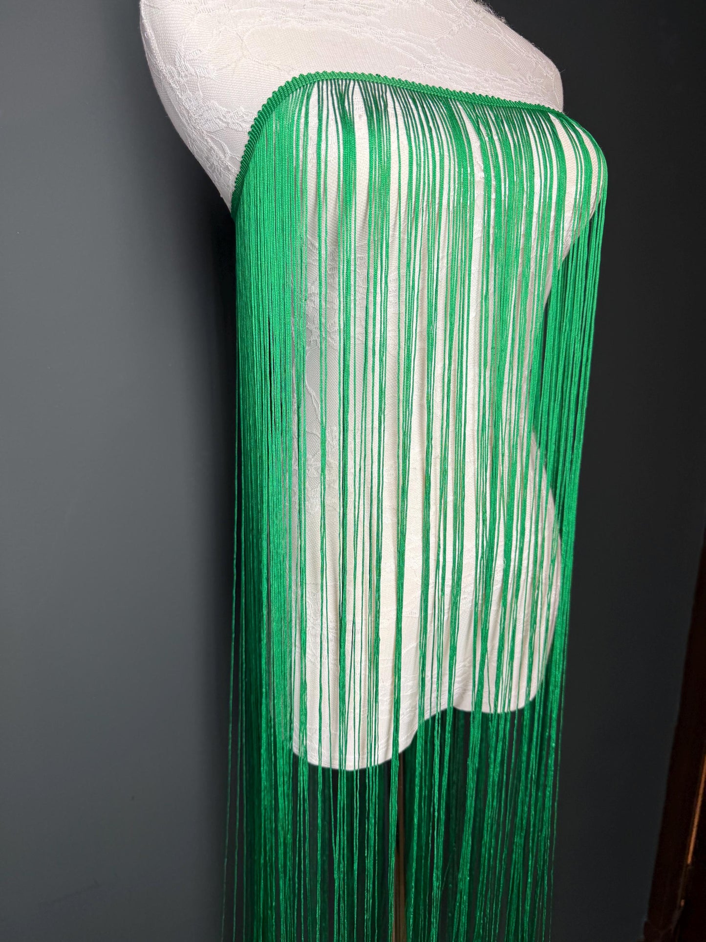 40” Wide Fringe Trim, 100cm Wide Fringe Trimming, High Quality, Dense High Quality Fringe, Jade Green, 27 Colours