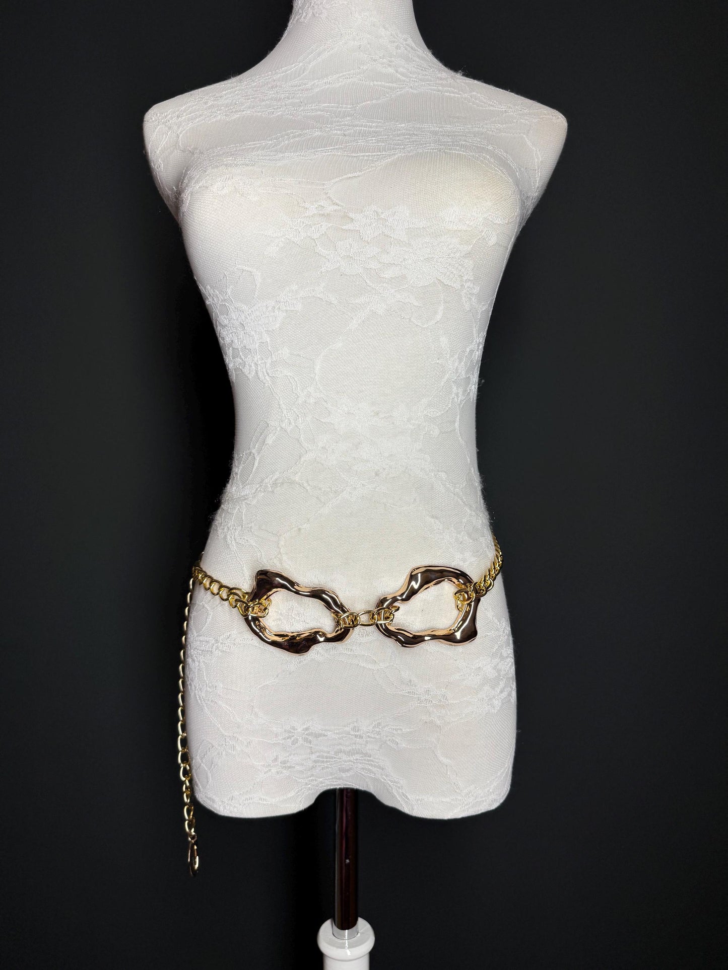 X-Long Gold Chain Belt: Handmade Fashion Accessory, Plus Size 18-60inch