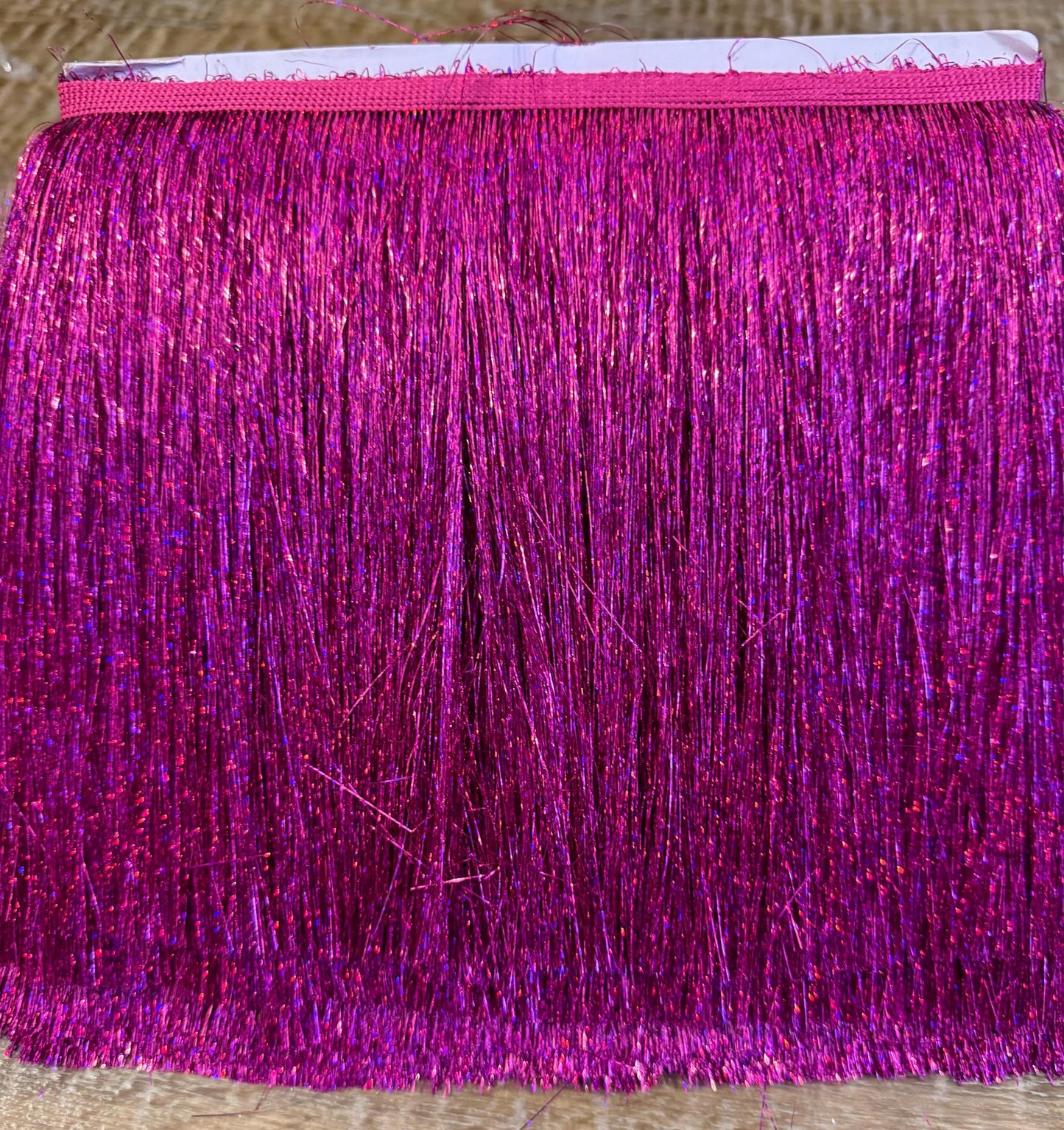 8” Wide Holographic Fuschia Tinsel Fringe, 9 colours