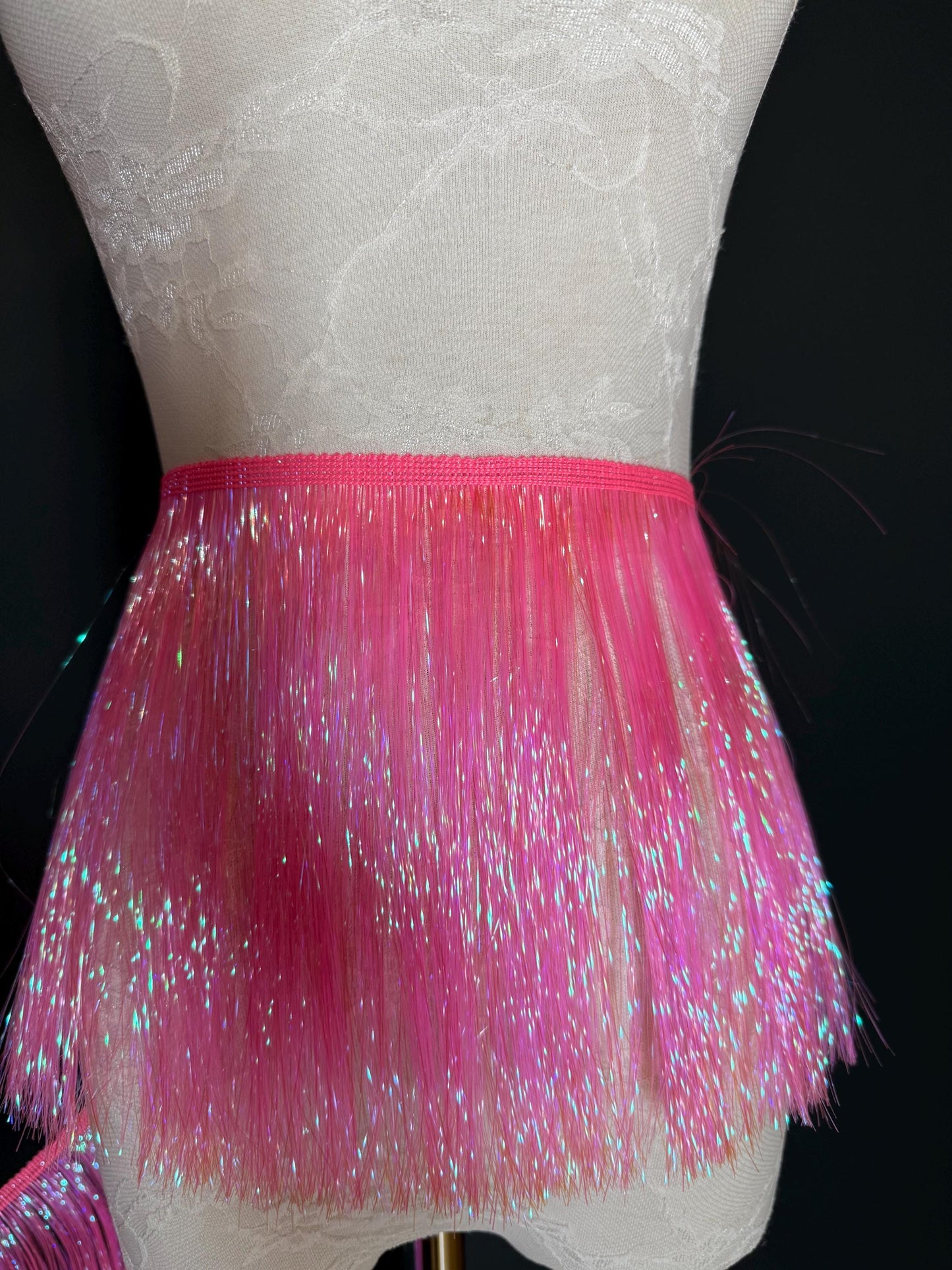 8” Wide Holographic Fuschia Tinsel Fringe, 9 colours
