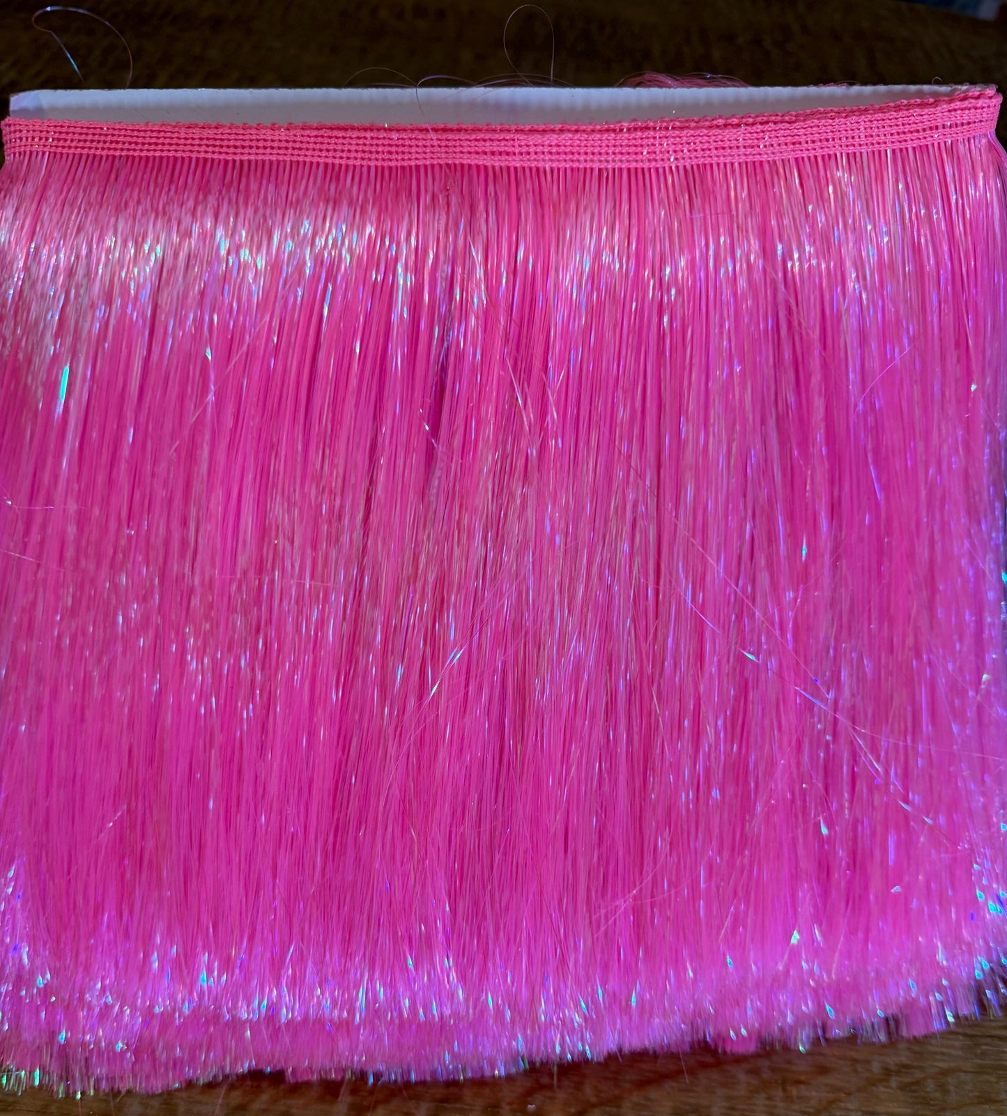 8” Wide Holographic Fuschia Tinsel Fringe, 9 colours