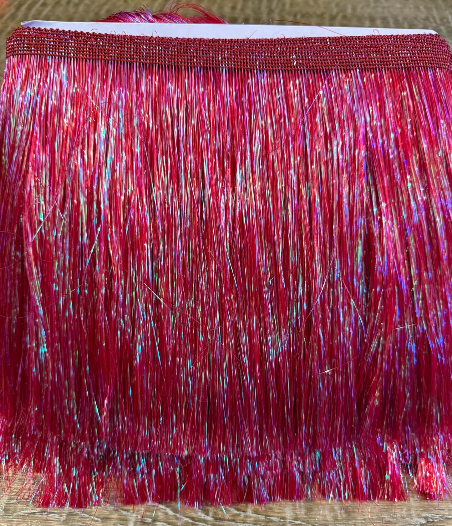 8” Wide Holographic Fuschia Tinsel Fringe, 9 colours