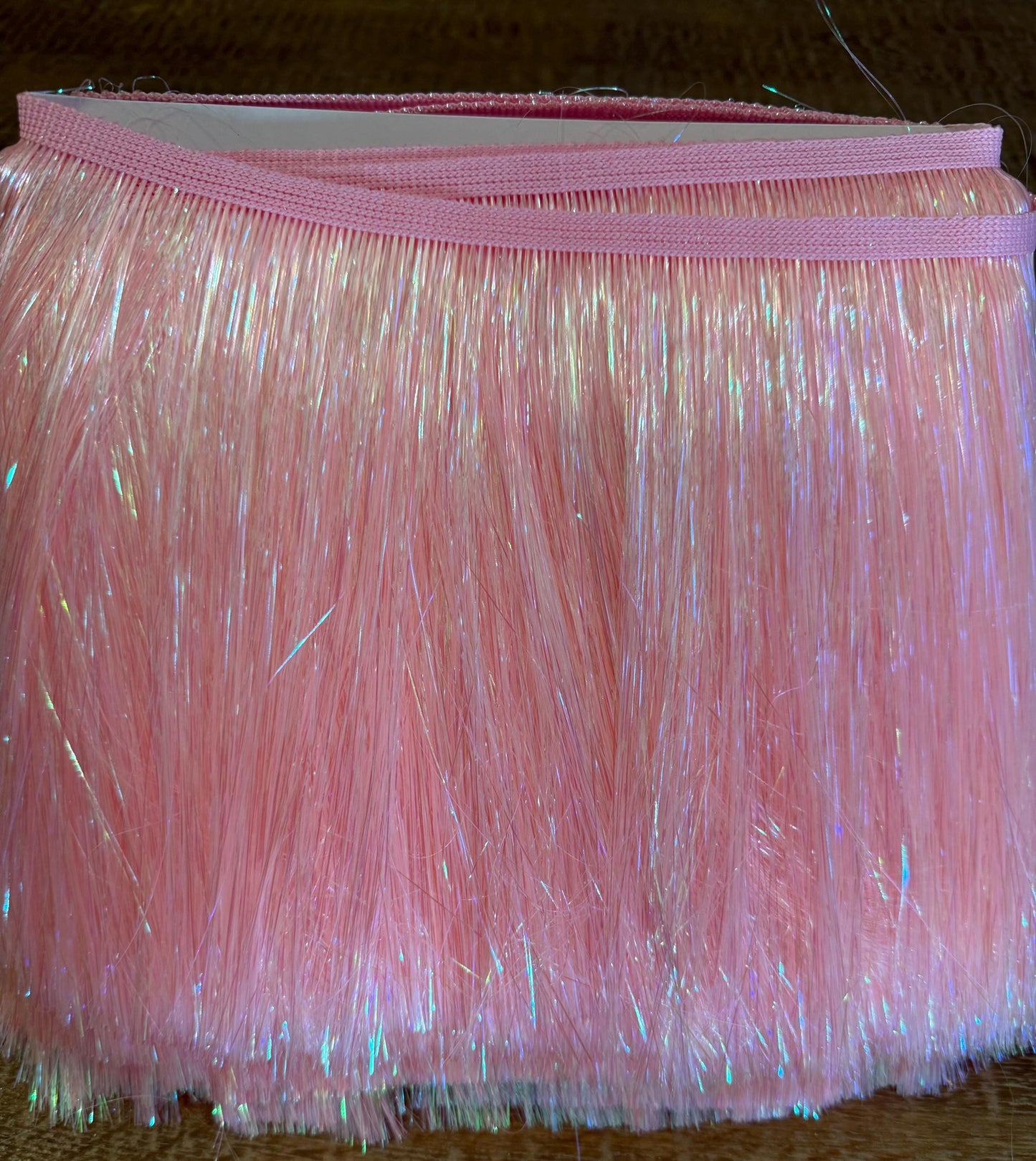 8” Wide Pearlescent Green Tinsel Fringe, 9 colours