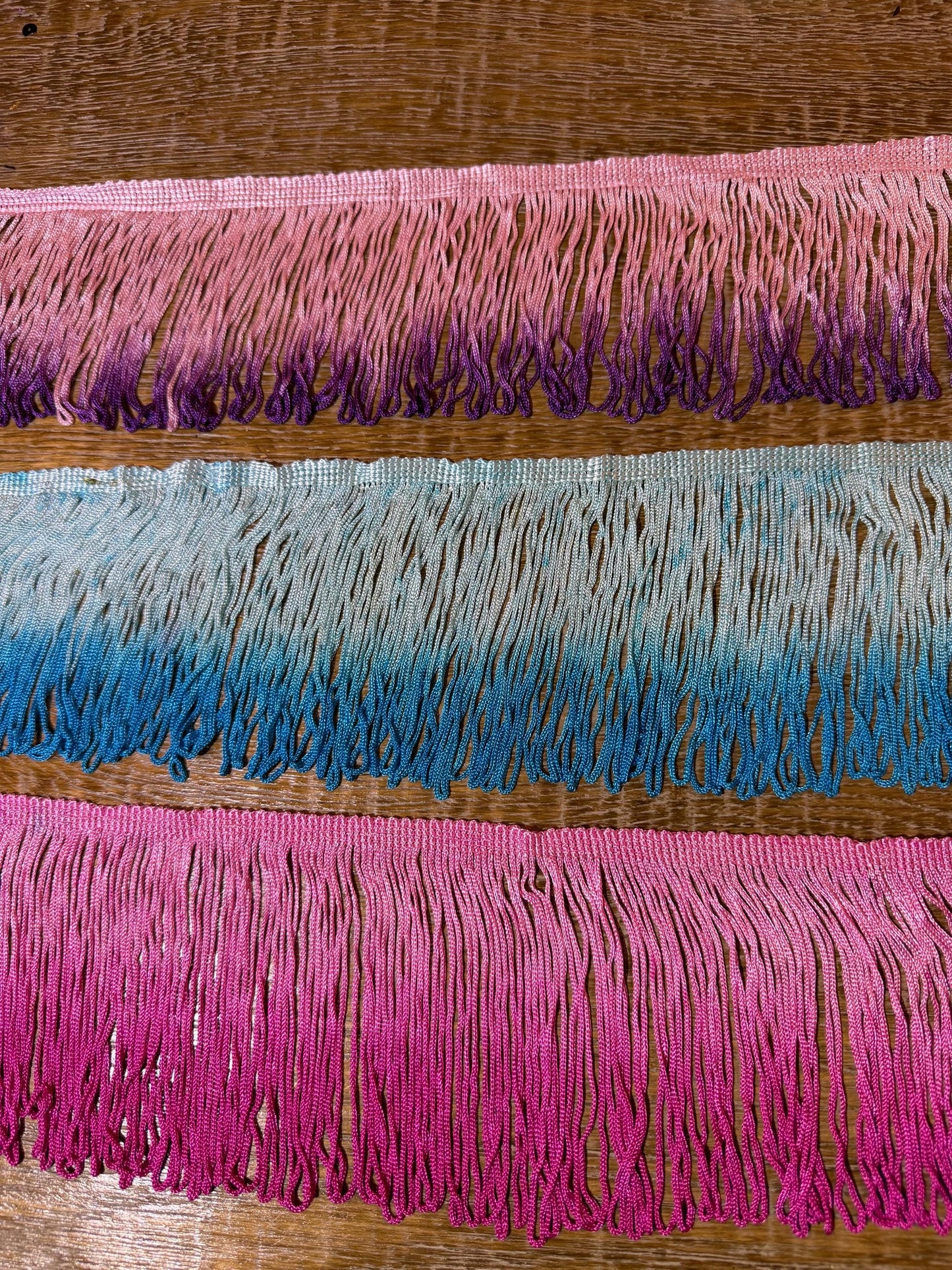 4" Looped Tie Dye Fringe, Couture Trim, Dance Costume Design