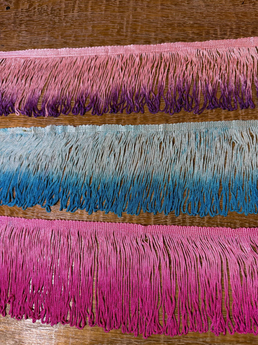 4" Looped Tie Dye Fringe, Couture Trim, Dance Costume Design