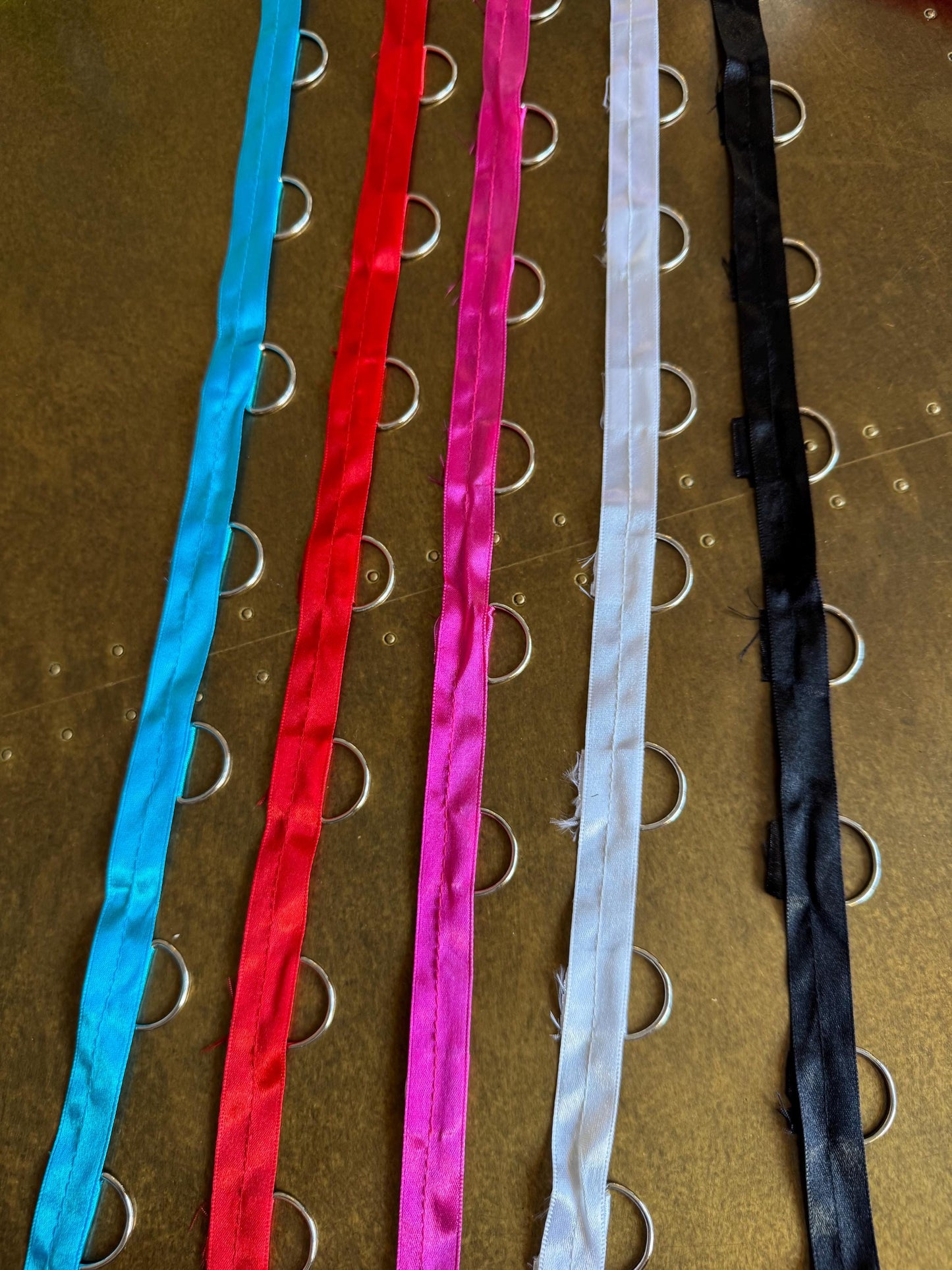 Metal D ring Tape, D Rings on Tape, Gros Grain D Ring Tape, Silver D Rings, Gold D Rings