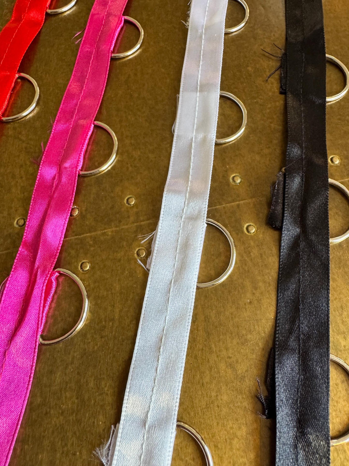 Metal D ring Tape, D Rings on Tape, Gros Grain D Ring Tape, Silver D Rings, Gold D Rings
