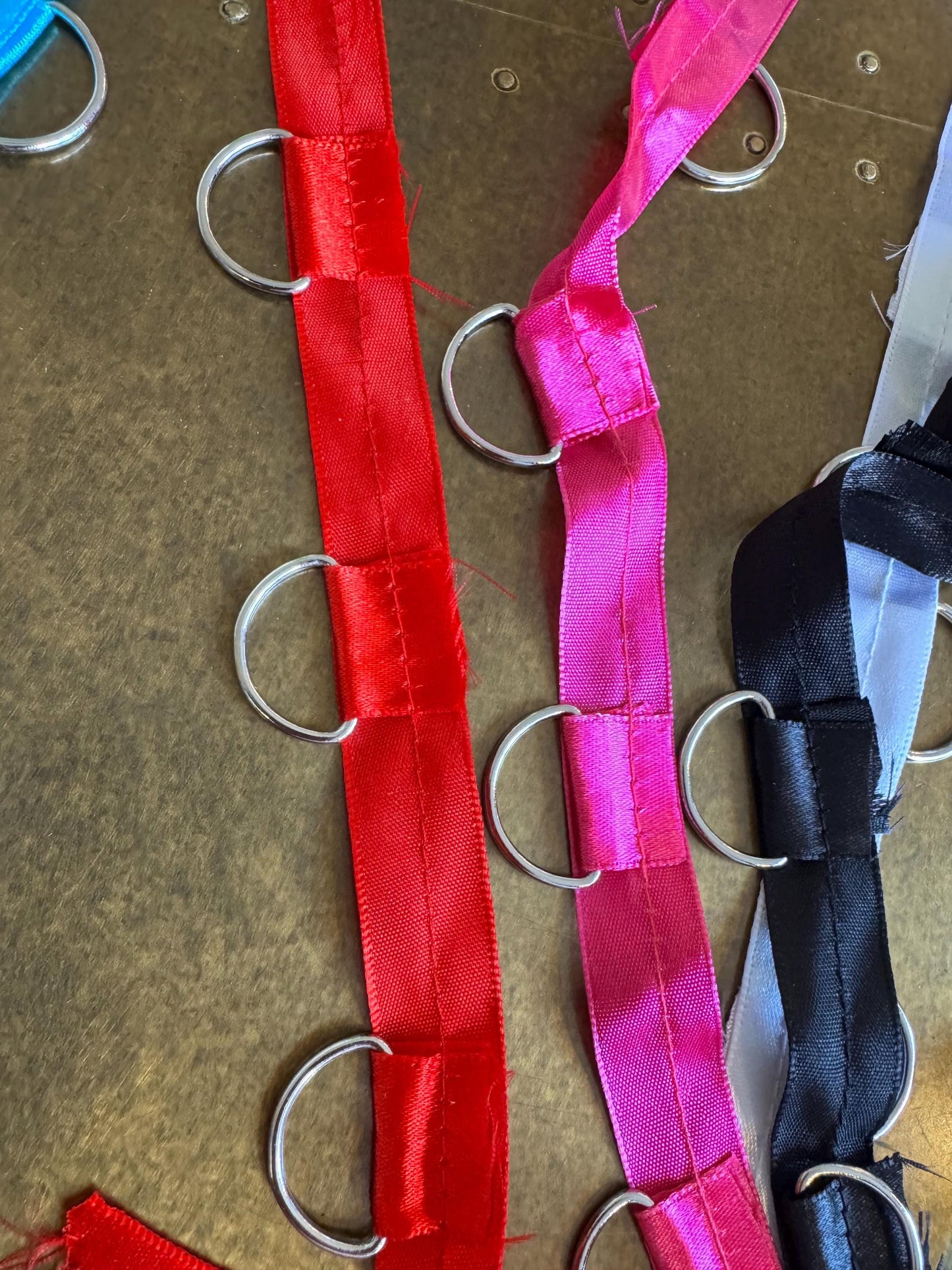 Metal D ring Tape, D Rings on Tape, Gros Grain D Ring Tape, Silver D Rings, Gold D Rings