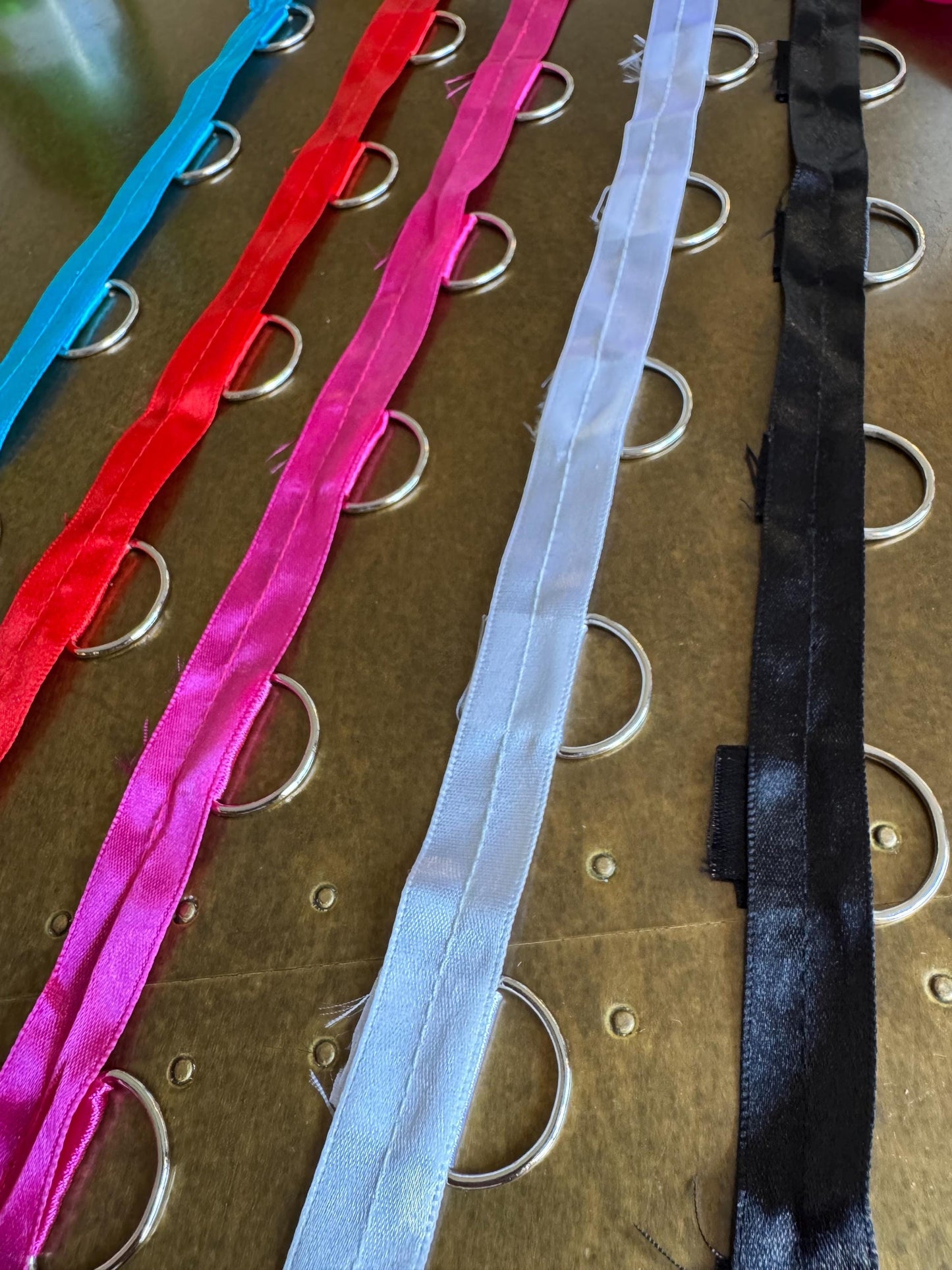 Metal D ring Tape, D Rings on Tape, Gros Grain D Ring Tape, Silver D Rings, Gold D Rings