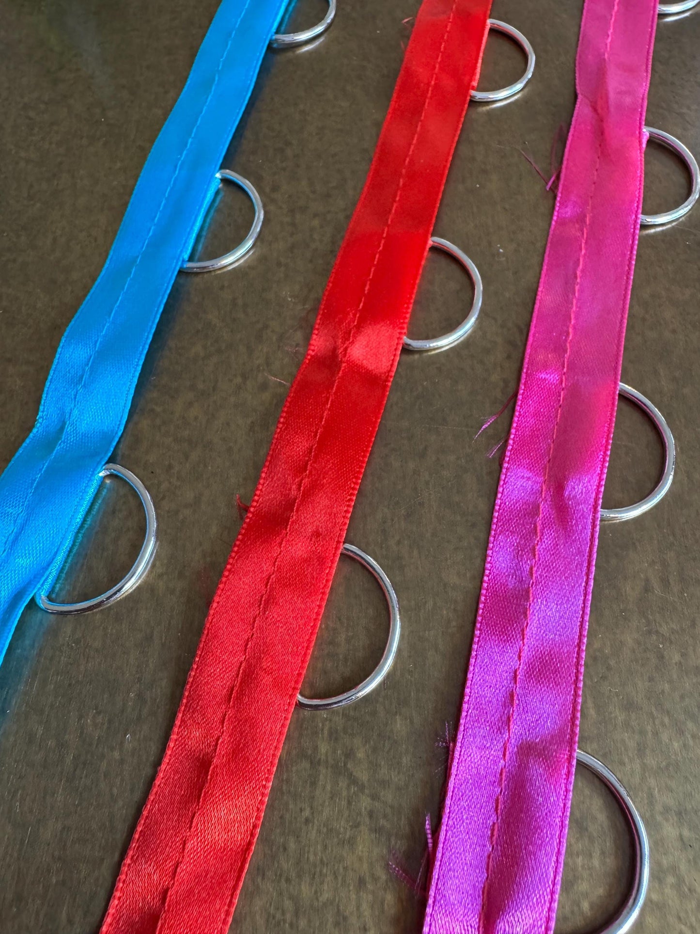 Metal D ring Tape, D Rings on Tape, Gros Grain D Ring Tape, Silver D Rings, Gold D Rings