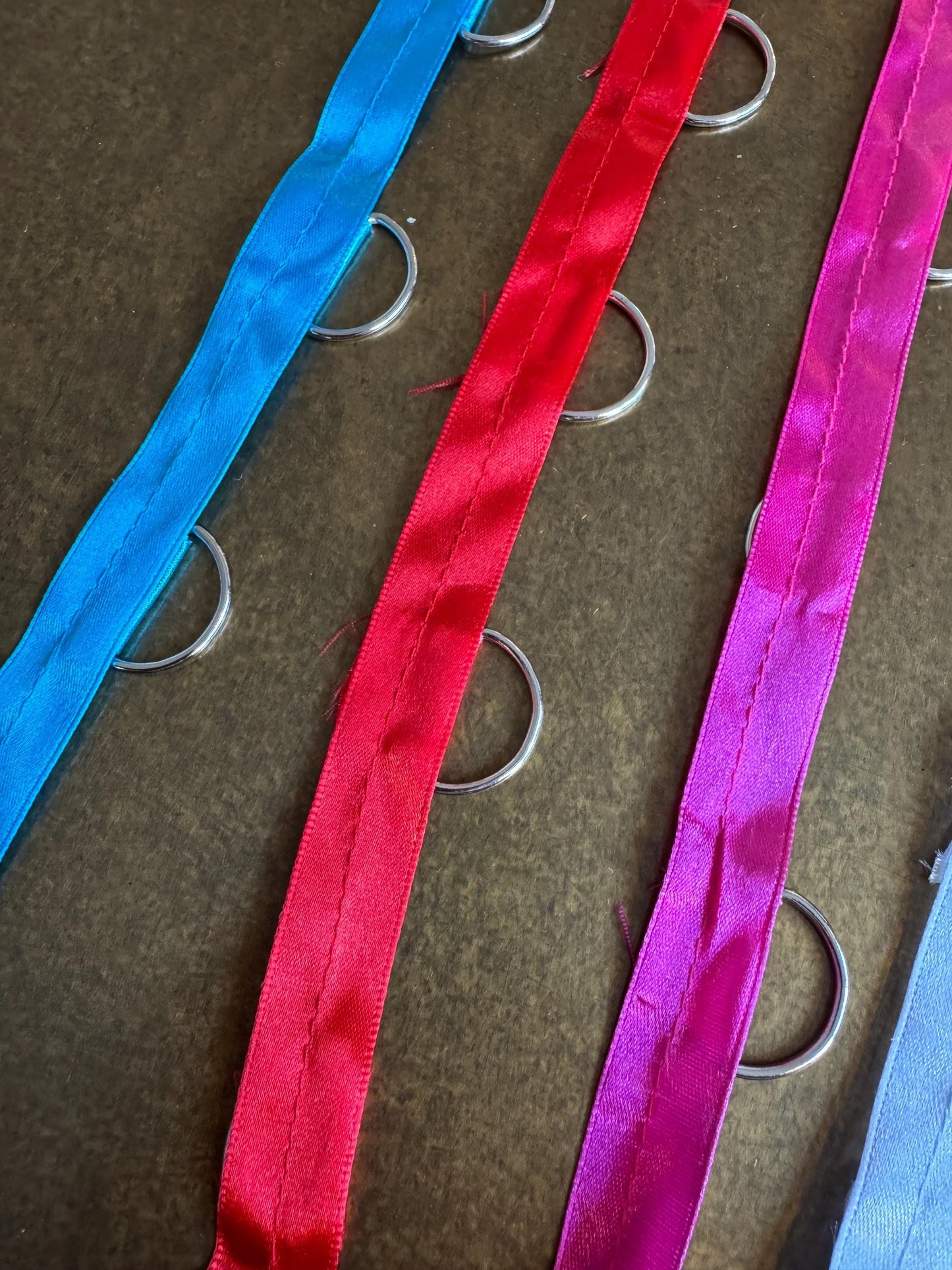 Metal D ring Tape, D Rings on Tape, Gros Grain D Ring Tape, Silver D Rings, Gold D Rings