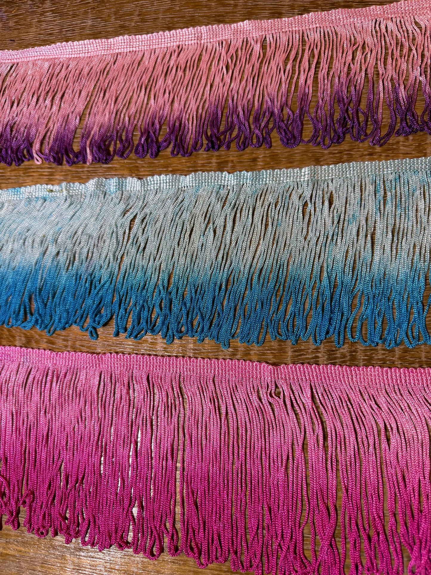 4" Looped Tie Dye Fringe, Couture Trim, Dance Costume Design