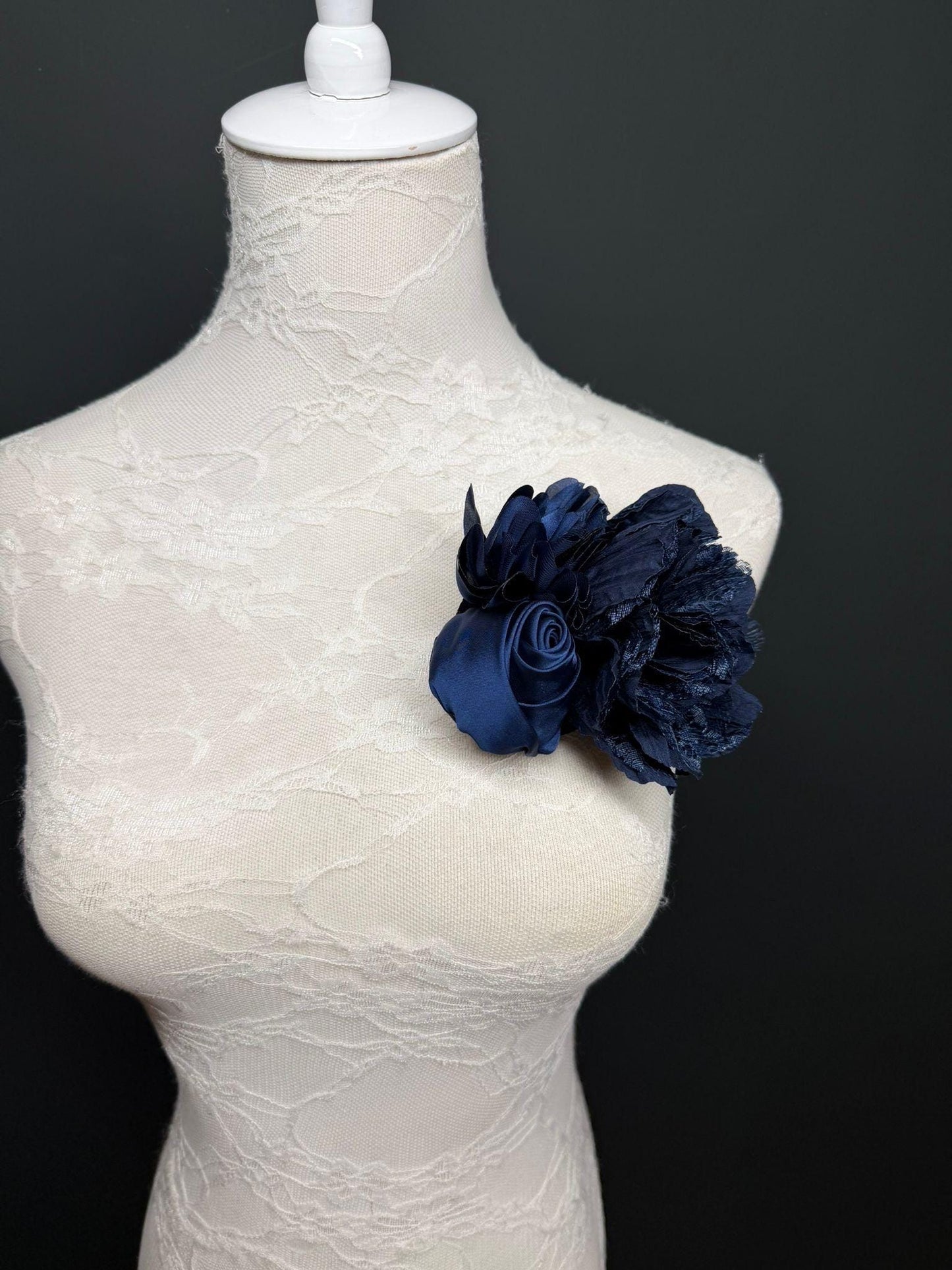 Large Corsage Flower, Navy, 9 colours, 5.5” 14cm Wide