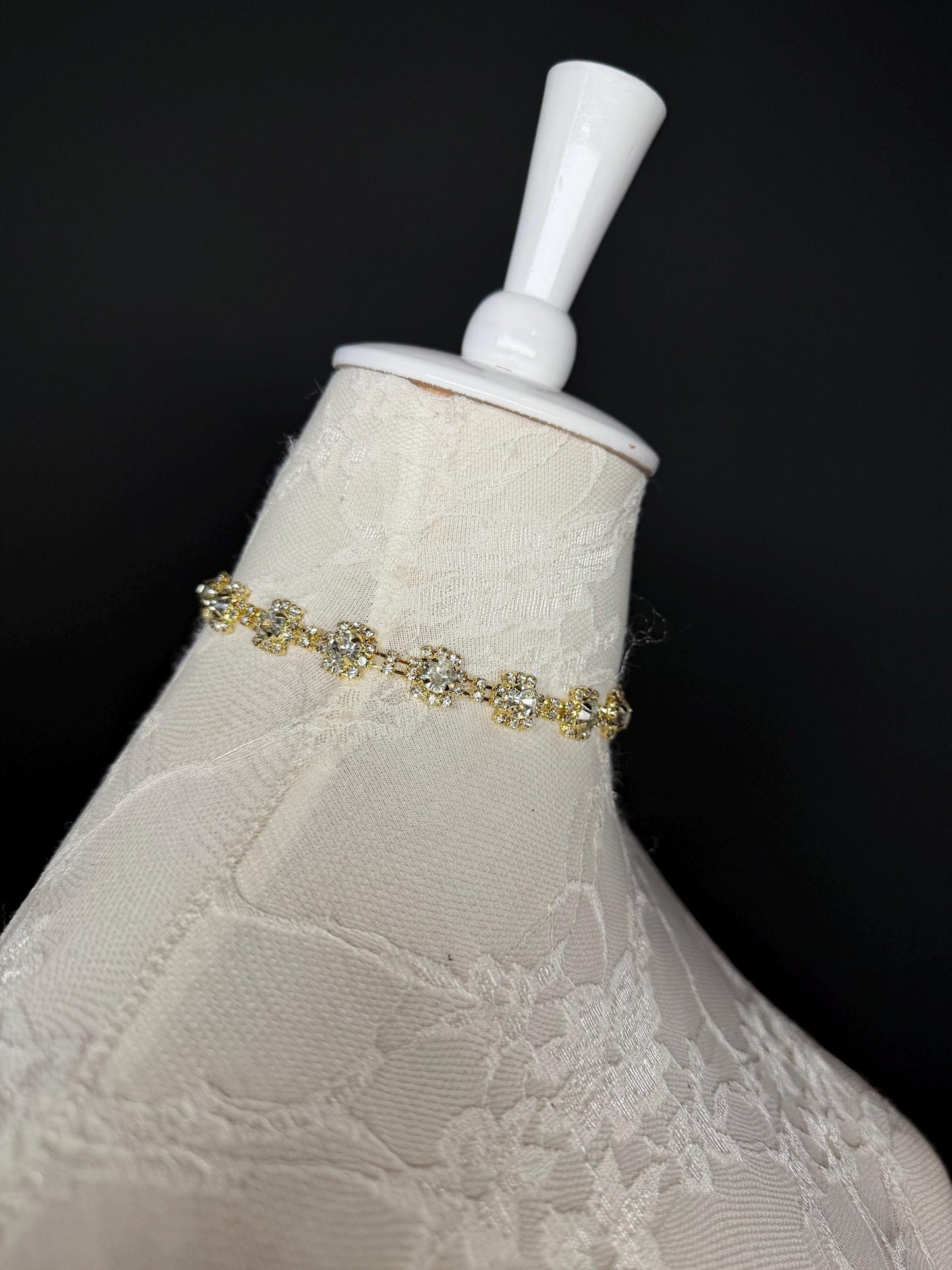 Jewel Rhinestoe Choker, Gold Choker Necklace, Bridal, Elegant, Gift