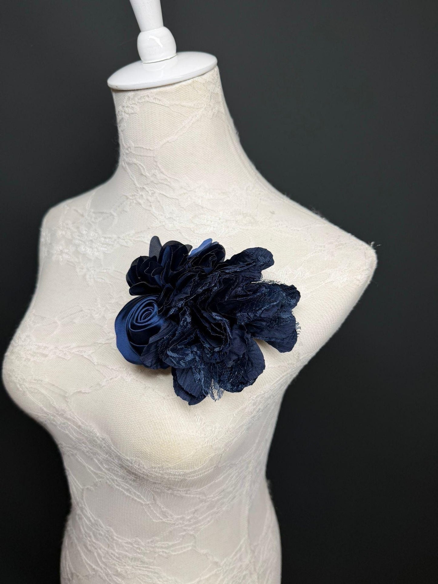 Large Corsage Flower, Navy, 9 colours, 5.5” 14cm Wide