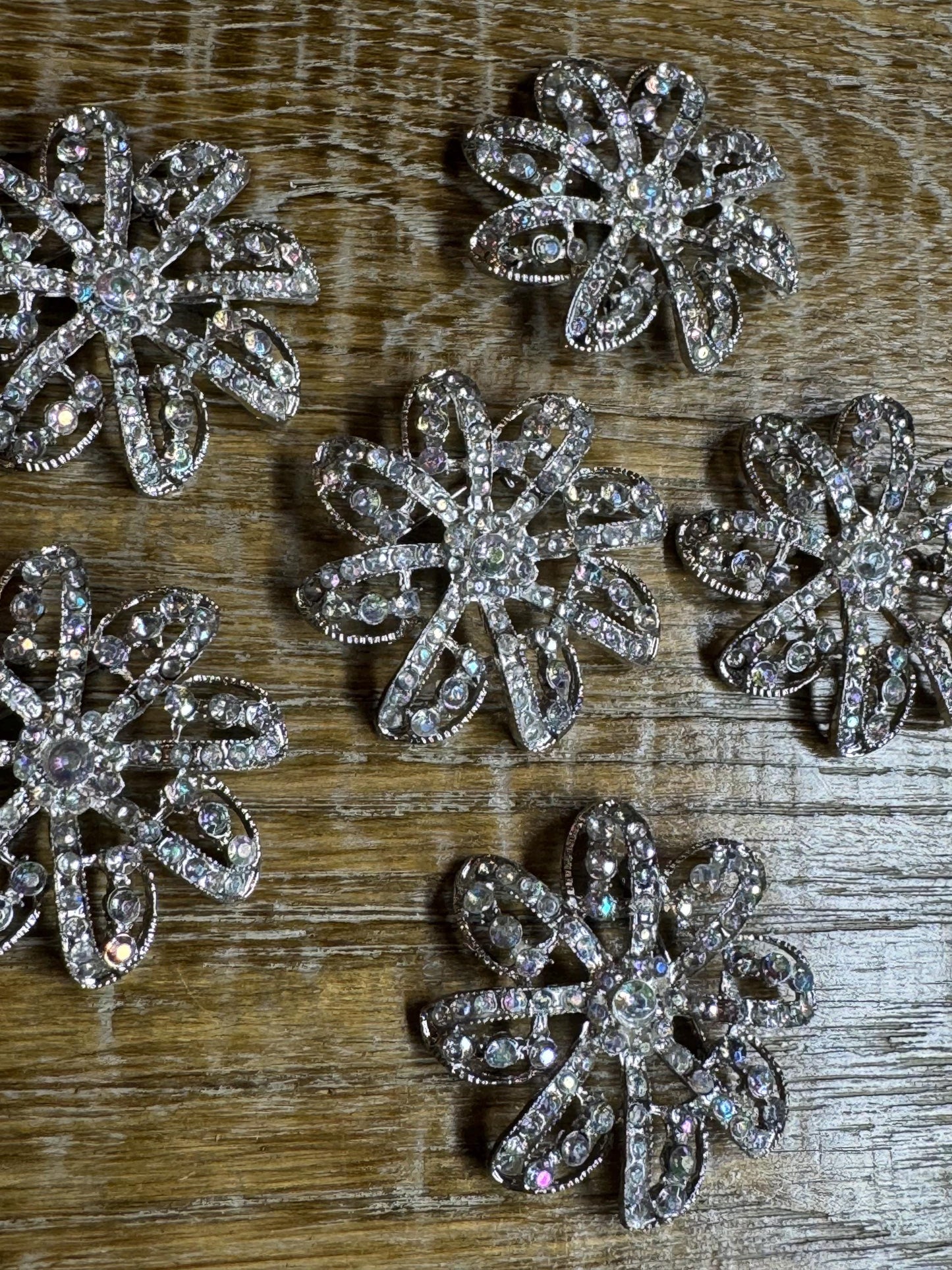 2” Rhinestone Brooch, Silver Diamanté Brooch, Pin on, Bridal, Wedding, Bling, Jewel, Accessory, 2” Wide, Giftx Floral Design Brooch