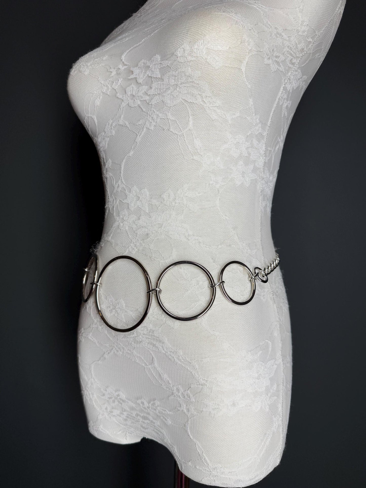 X-long Belt, Ring Belt, Chain Ring Belt, Silver Belt, Metal Ring Belt, Handmade, Fashion Belt, Accessory, Swimwear, Teen Sizes, 18”-70”
