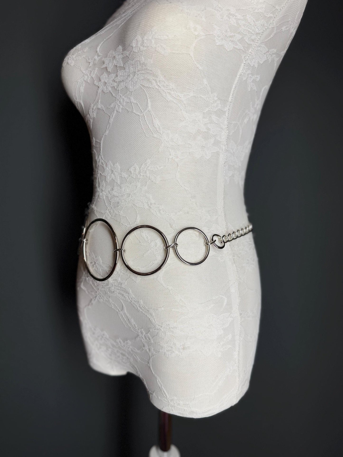 X-long Belt, Ring Belt, Chain Ring Belt, Silver Belt, Metal Ring Belt, Handmade, Fashion Belt, Accessory, Swimwear, Teen Sizes, 18”-70”