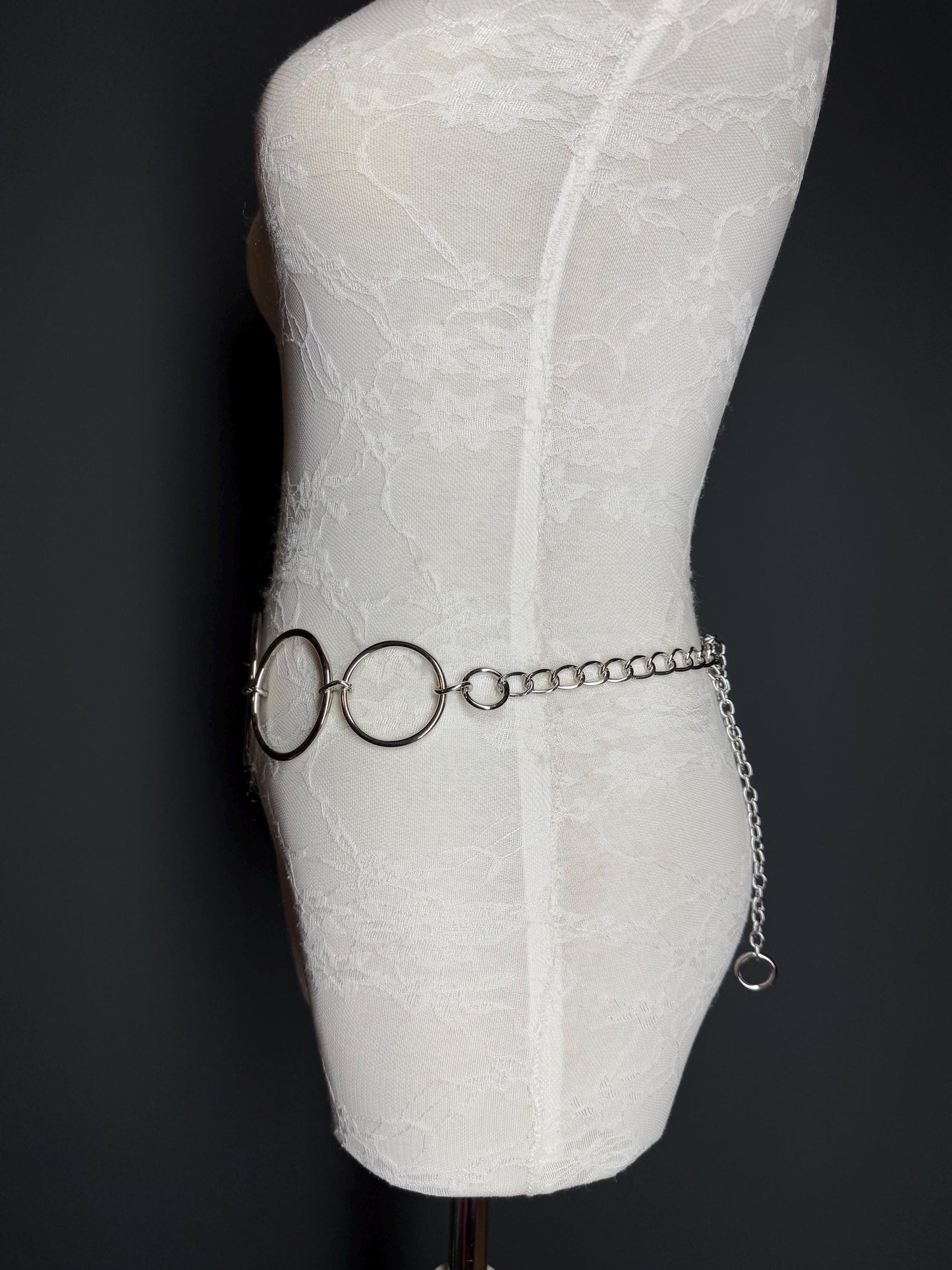 X-long Belt, Ring Belt, Chain Ring Belt, Silver Belt, Metal Ring Belt, Handmade, Fashion Belt, Accessory, Swimwear, Teen Sizes, 18”-70”