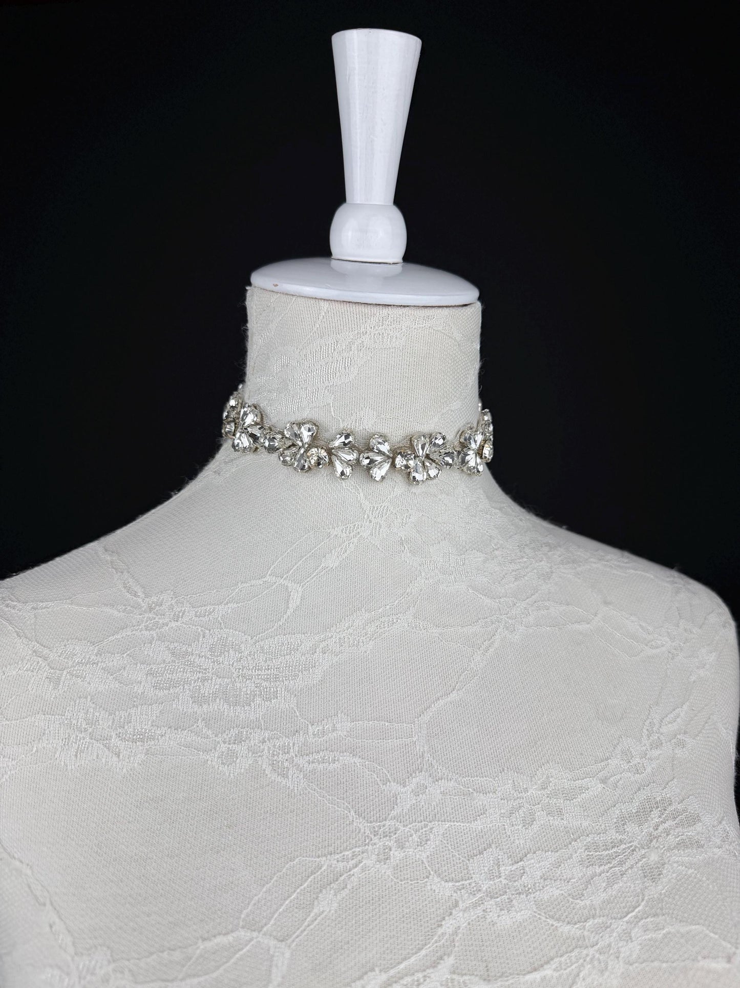 Jewel Choker: Handmade Elegant Bridal Necklace, Diamante, Jewels, Silver