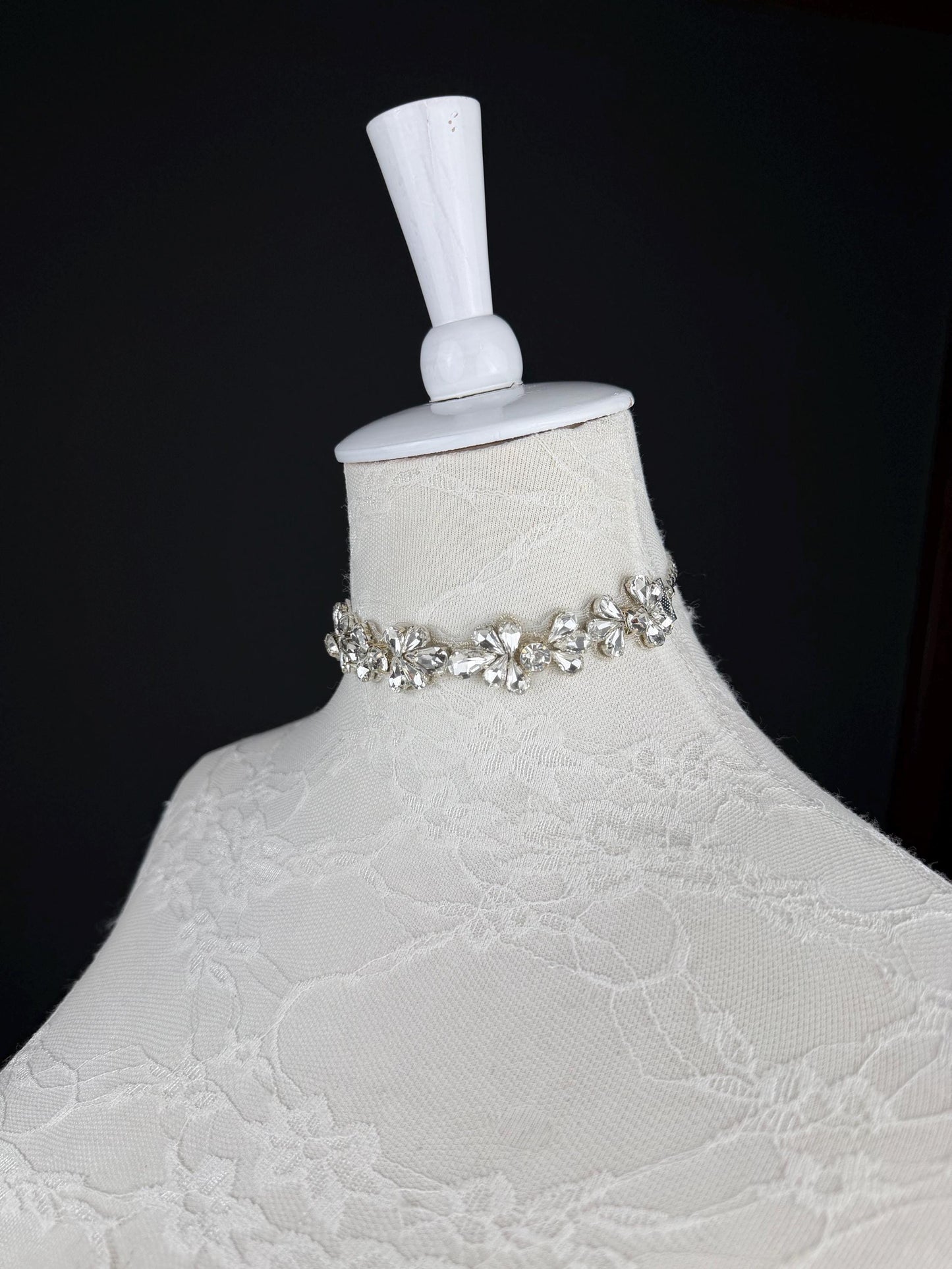 Jewel Choker: Handmade Elegant Bridal Necklace, Diamante, Jewels, Silver