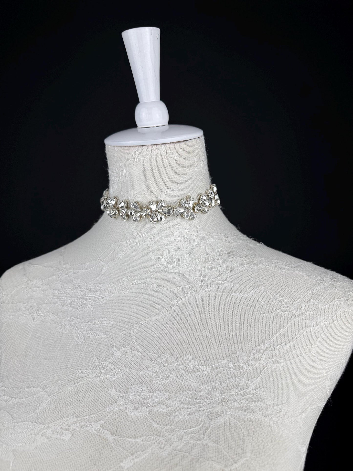 Jewel Choker: Handmade Elegant Bridal Necklace, Diamante, Jewels, Silver