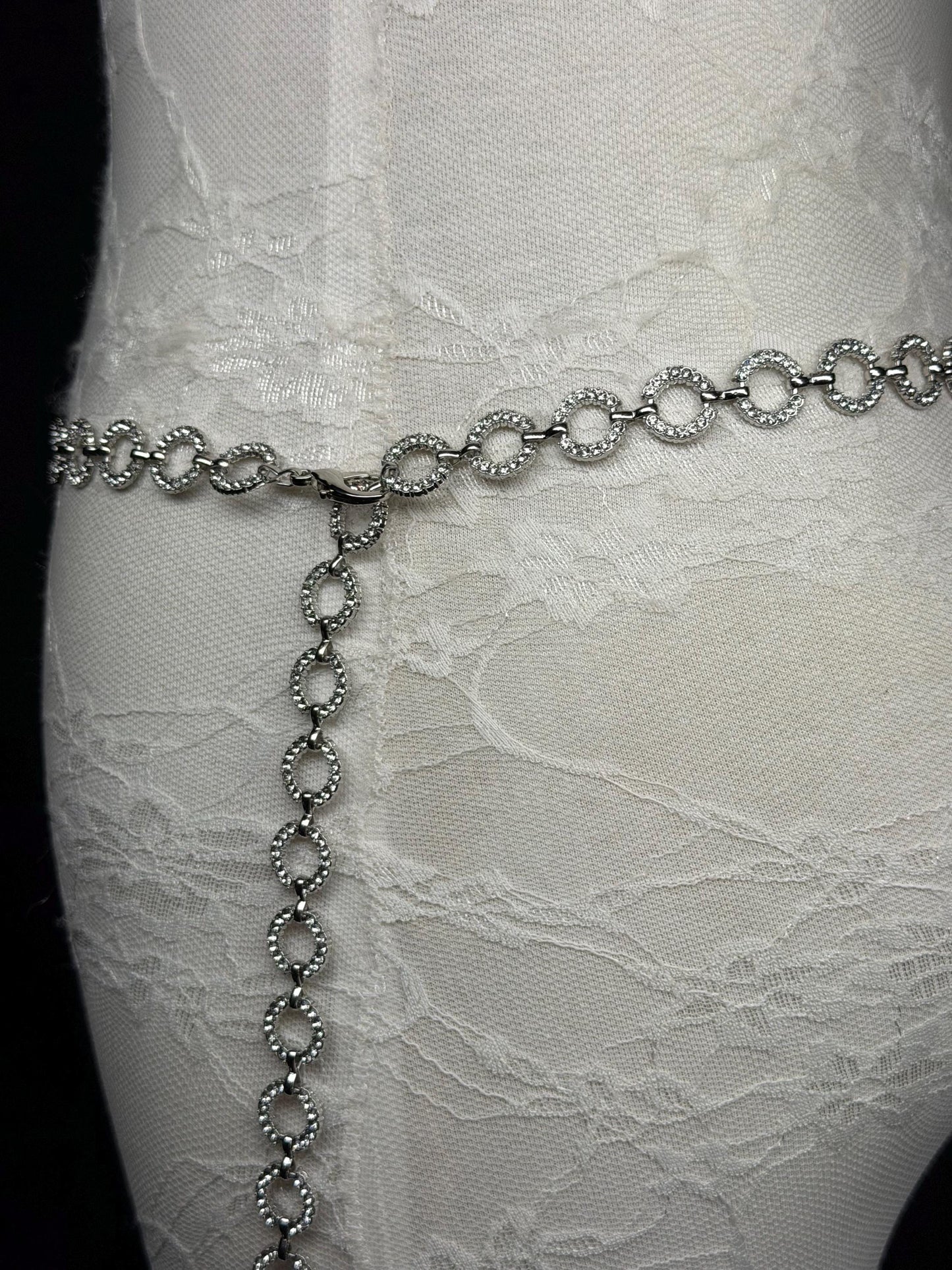 X-long Rhinestone Ring Belt, Metal Belt, Teen Sizes, Size 18”-60”, Fan Design, Fan Collection, Gold, Silver Metal belt, Fashion Accessory