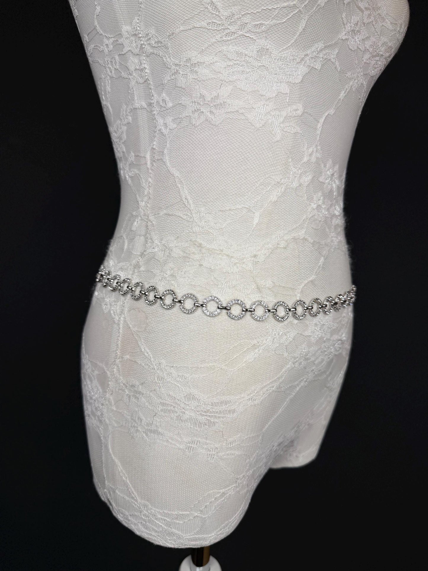 X-long Rhinestone Ring Belt, Metal Belt, Teen Sizes, Size 18”-60”, Fan Design, Fan Collection, Gold, Silver Metal belt, Fashion Accessory
