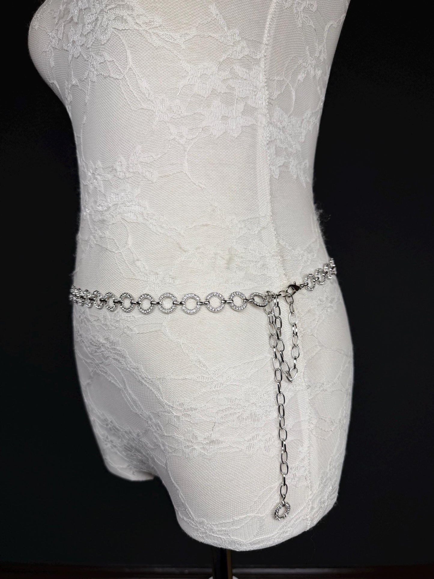 X-long Rhinestone Ring Belt, Metal Belt, Teen Sizes, Size 18”-60”, Fan Design, Fan Collection, Gold, Silver Metal belt, Fashion Accessory