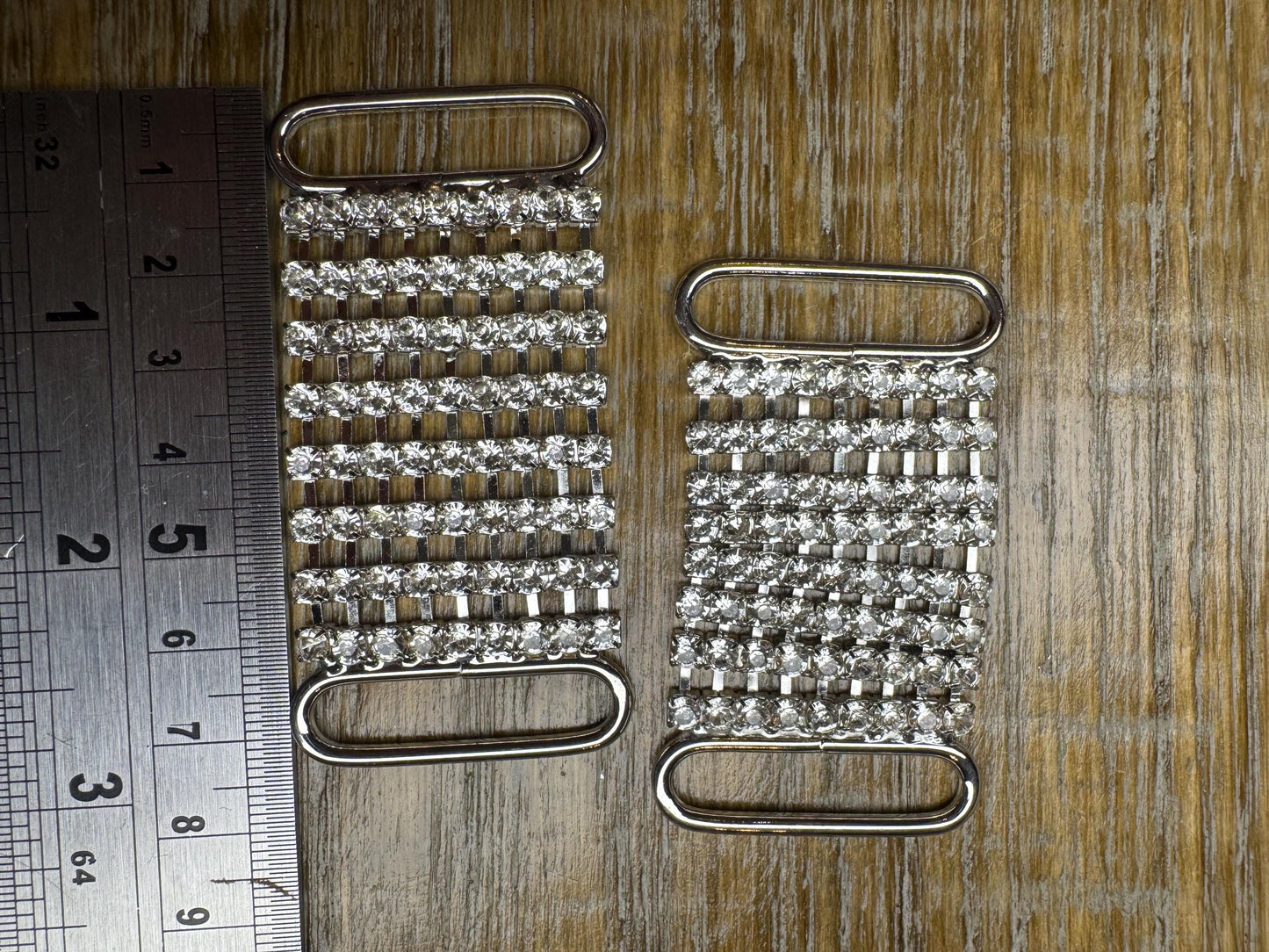 2” Diamanté Rhinestone Heart Buckle, Gold Heart, Rhinestones, Swimwear, Tops, Clothing, Bags, Jewellery, 5cm, 2”