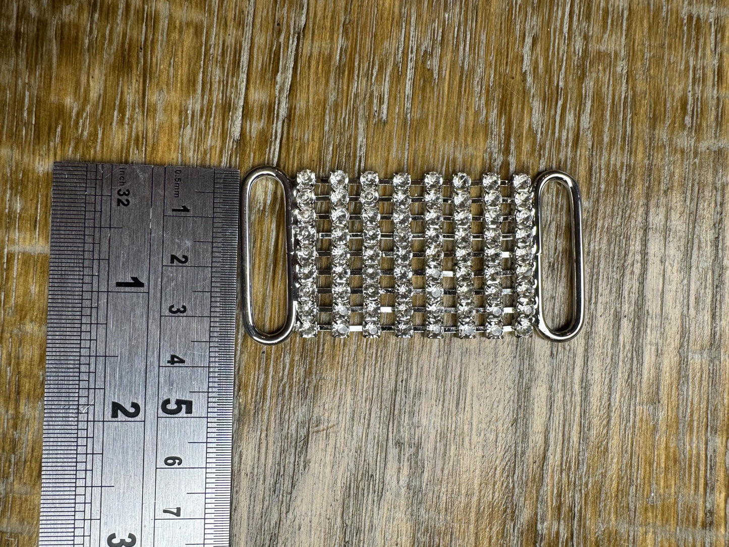 2” Diamanté Rhinestone Heart Buckle, Gold Heart, Rhinestones, Swimwear, Tops, Clothing, Bags, Jewellery, 5cm, 2”