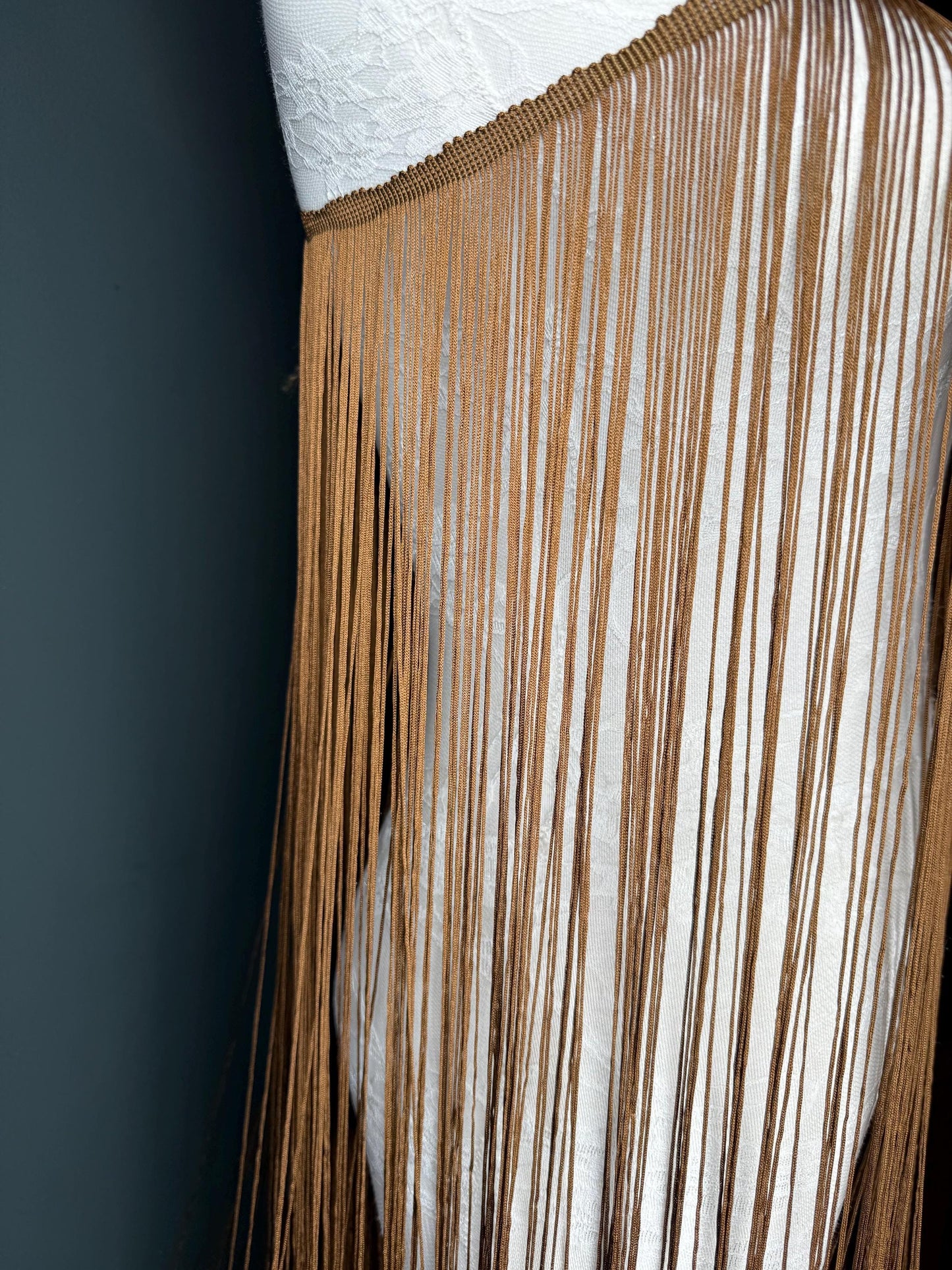 40" 100cm Wide Dense Fringe Trim, Light Brown, 27 Colour Options