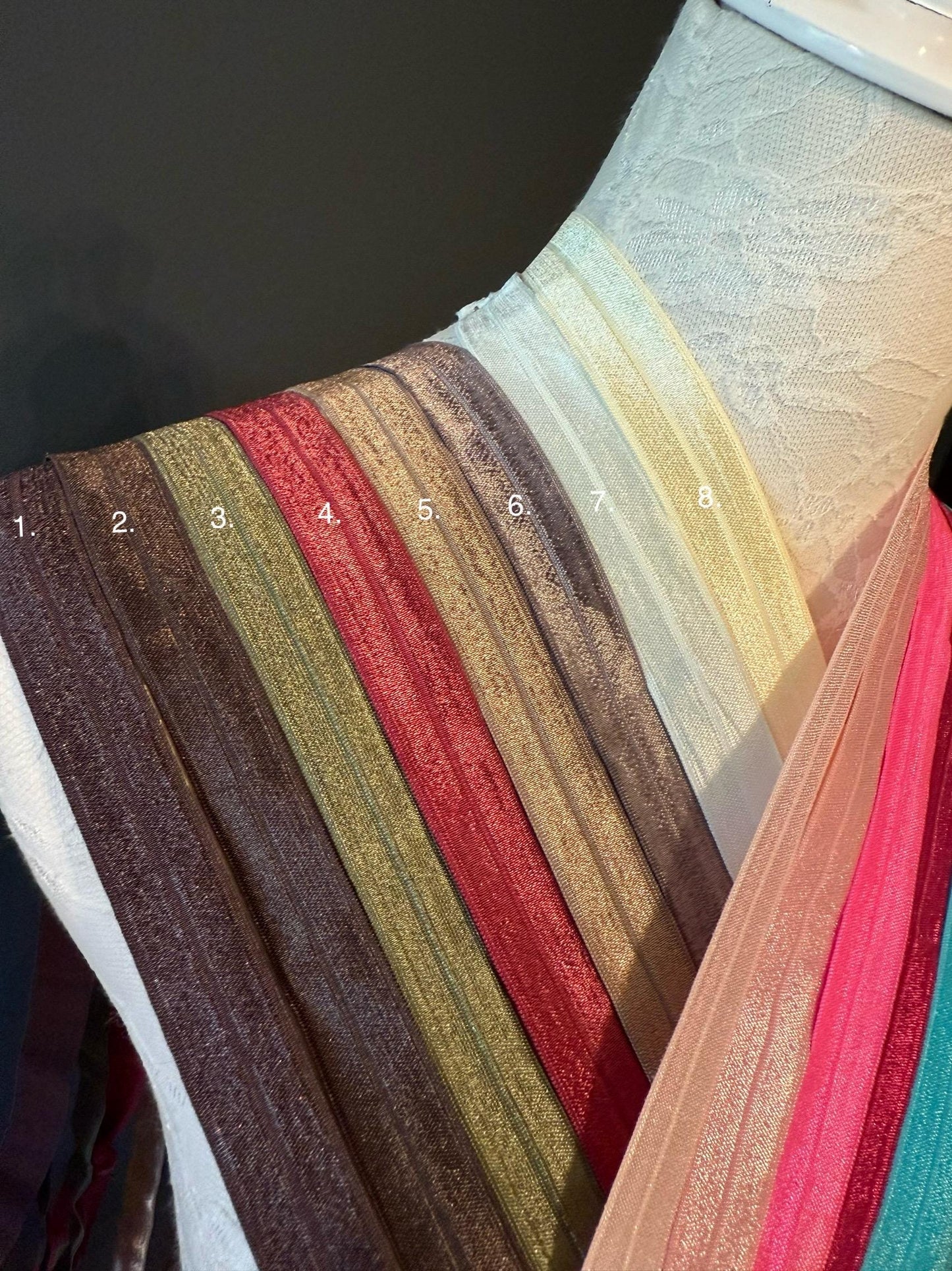 18mm Fold Over Elastic: Shiny Satin Binding for Headbands, Swimwear