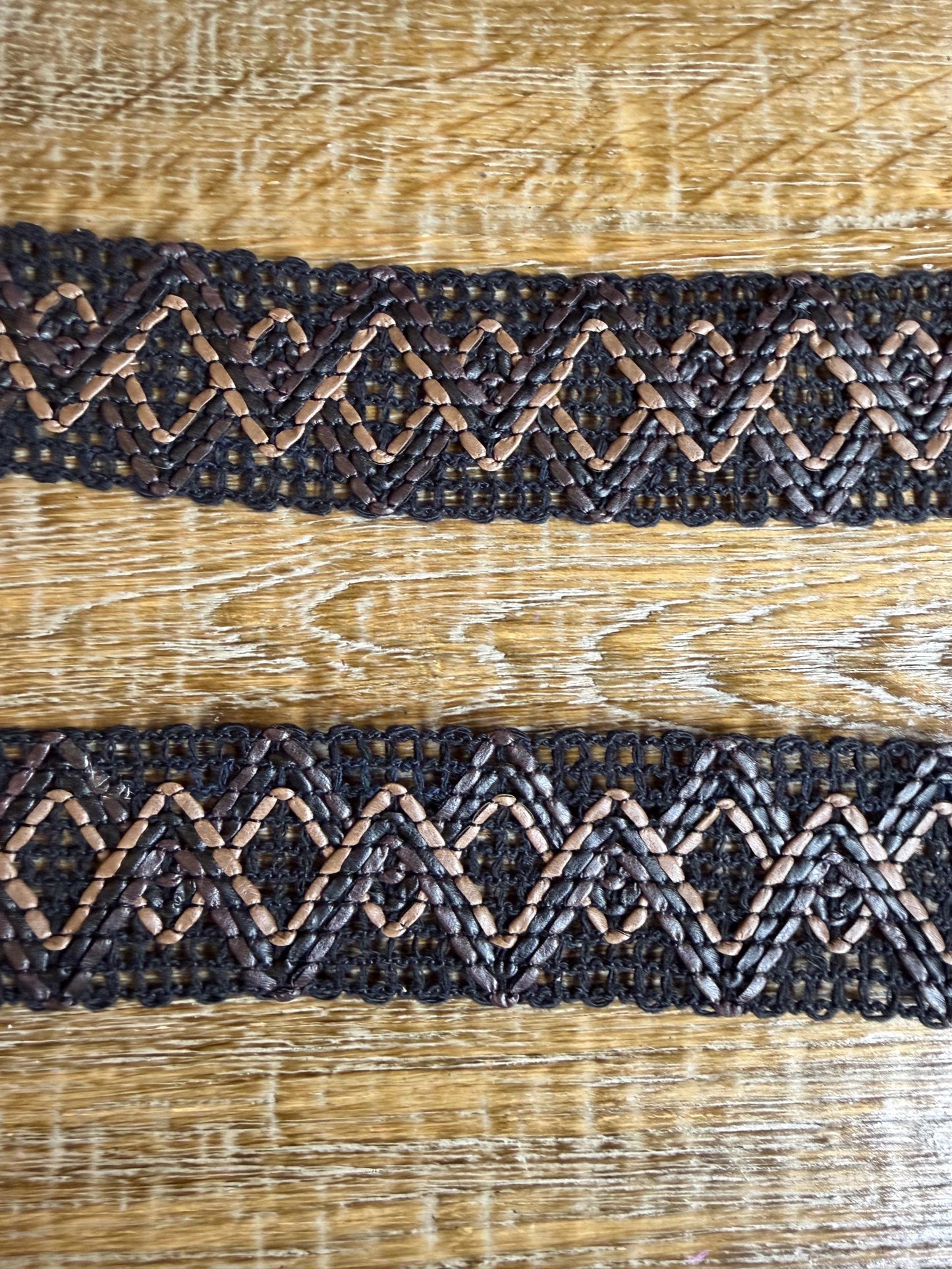 Braided Tape, Faux Leather, Vegan, Non Stretch Woven Fashionable Trim