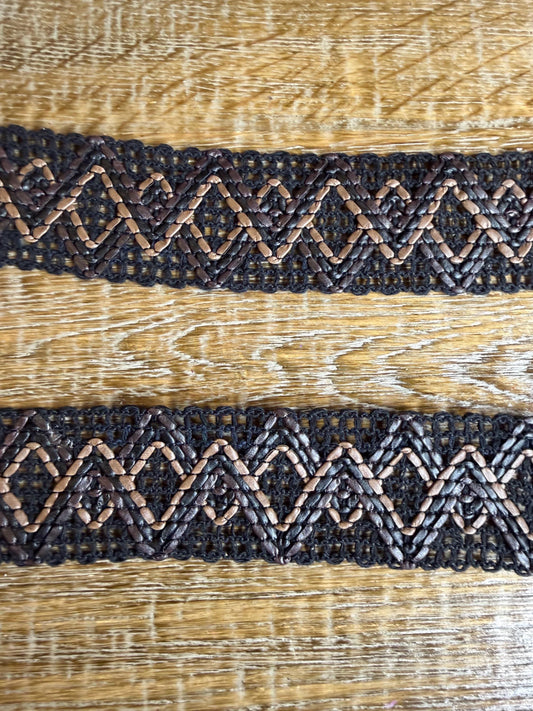 Braided Tape, Faux Leather, Vegan, Non Stretch Woven Fashionable Trim