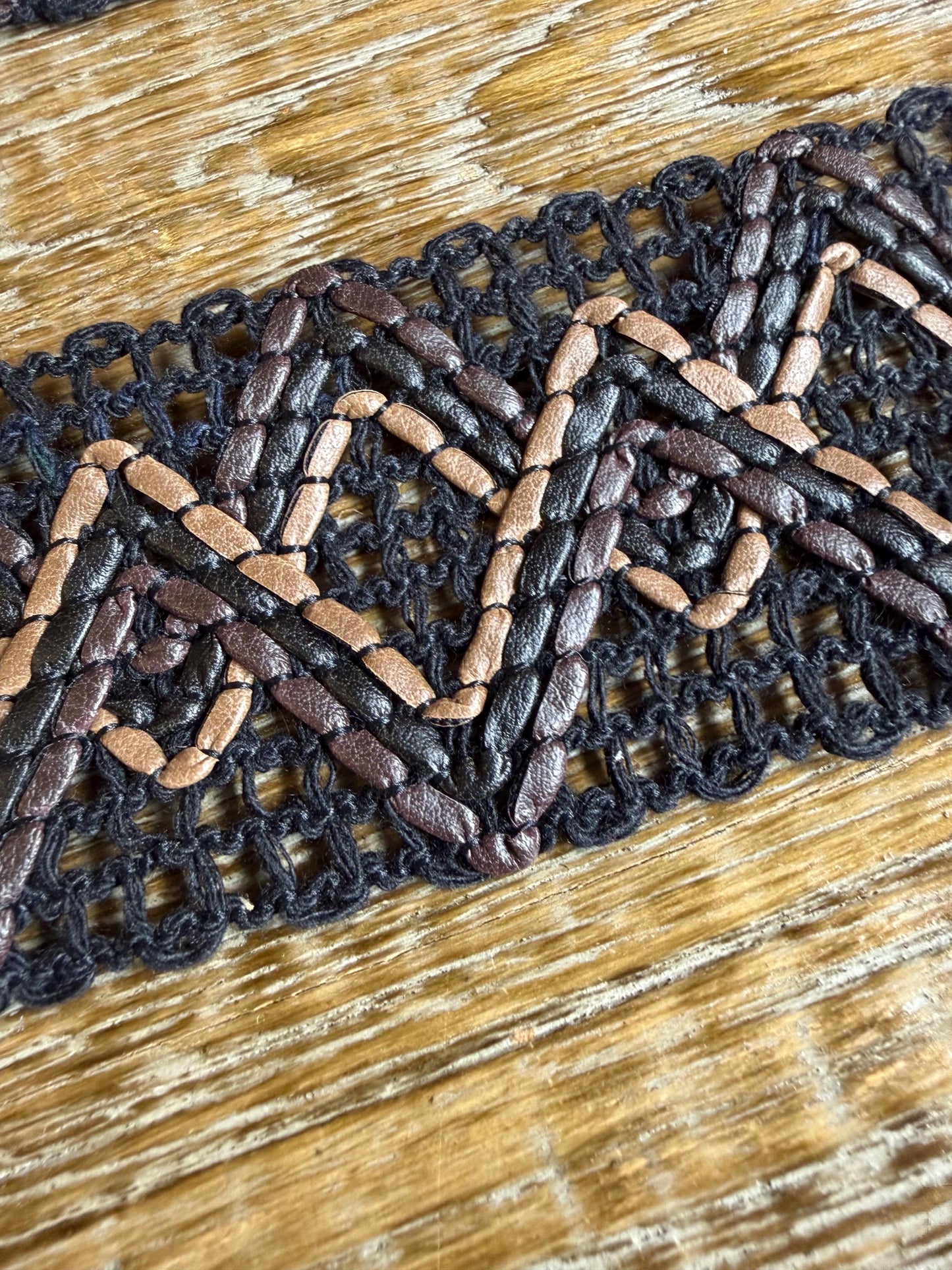Braided Tape, Faux Leather, Vegan, Non Stretch Woven Fashionable Trim
