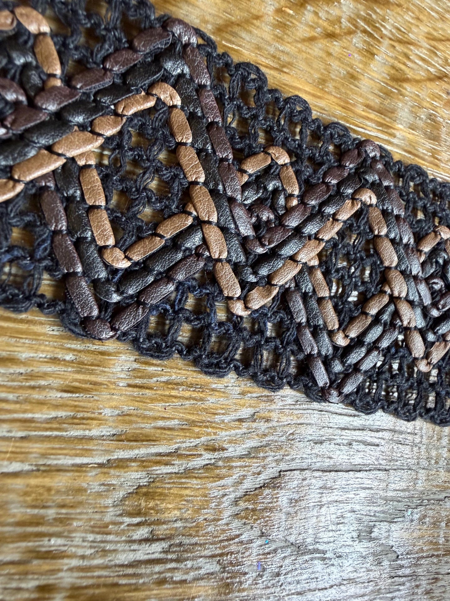 Braided Tape, Faux Leather, Vegan, Non Stretch Woven Fashionable Trim