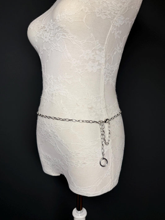 Silver Chain Belt,  Handmade to Measure 18–60 Inch Waist