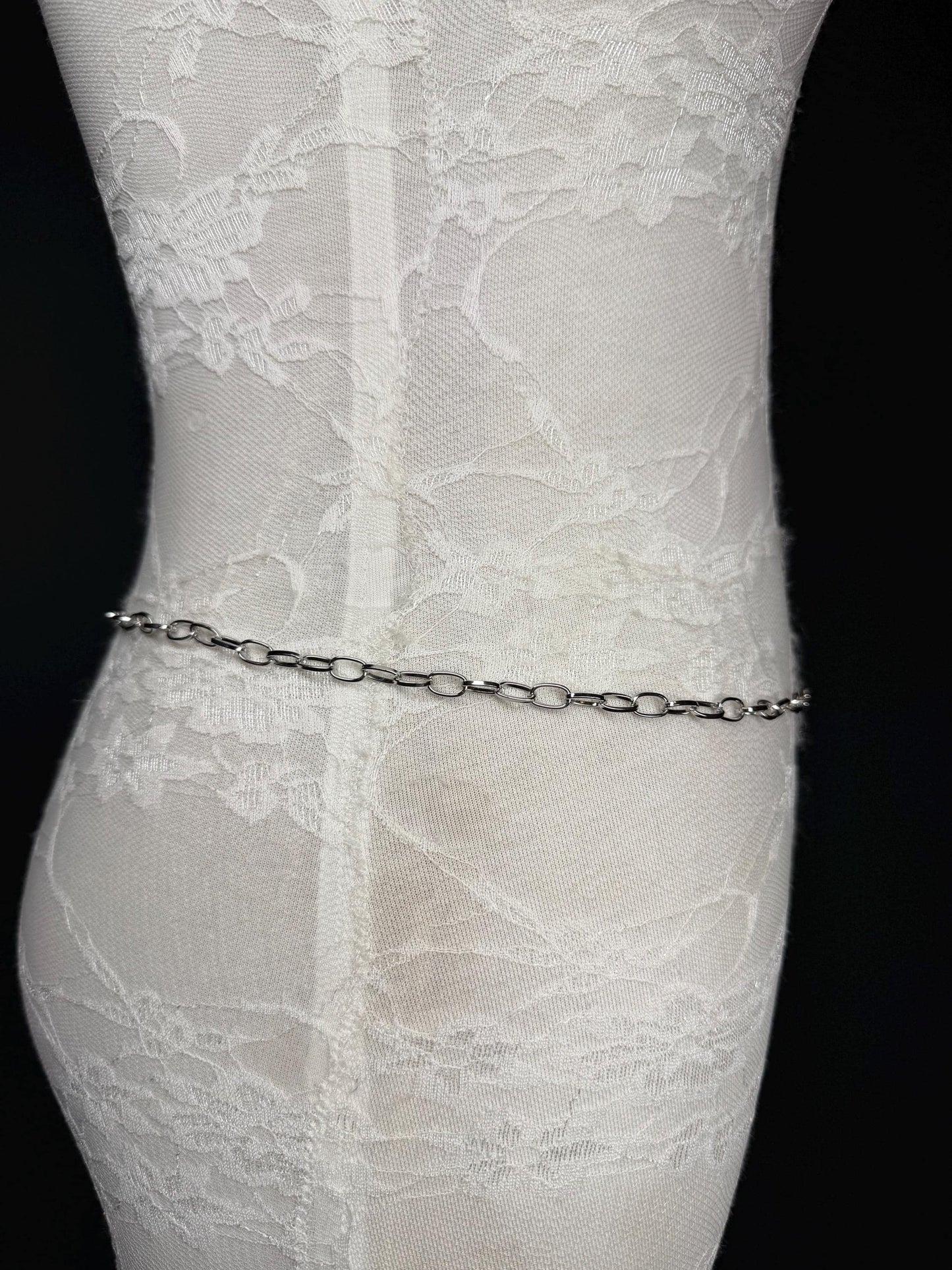 Silver Chain Belt,  Handmade to Measure 18–60 Inch Waist