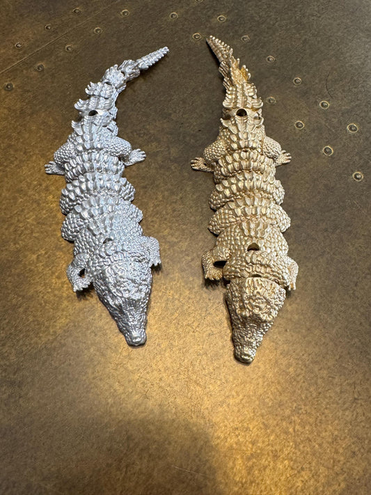 Crocodile Brooch, Stunning, Elegance, Gift, Brooch, Pin on Brooch, Matt Gold, Matt Silver, Cake Decoration, Shouder Brooch, Bags, Dresses