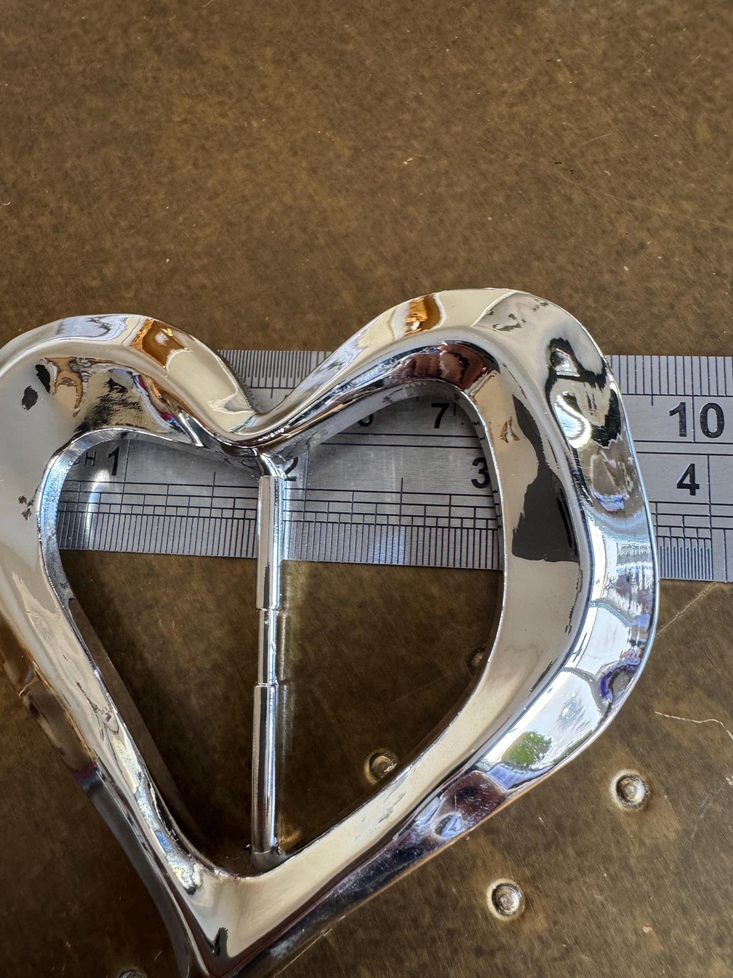 Heart Metal Buckle, Statement Buckle, Silver Colour Solid Metal Buckle, 9cm x 8.5cm, Couture, Swimwear, Clothing, Dresses