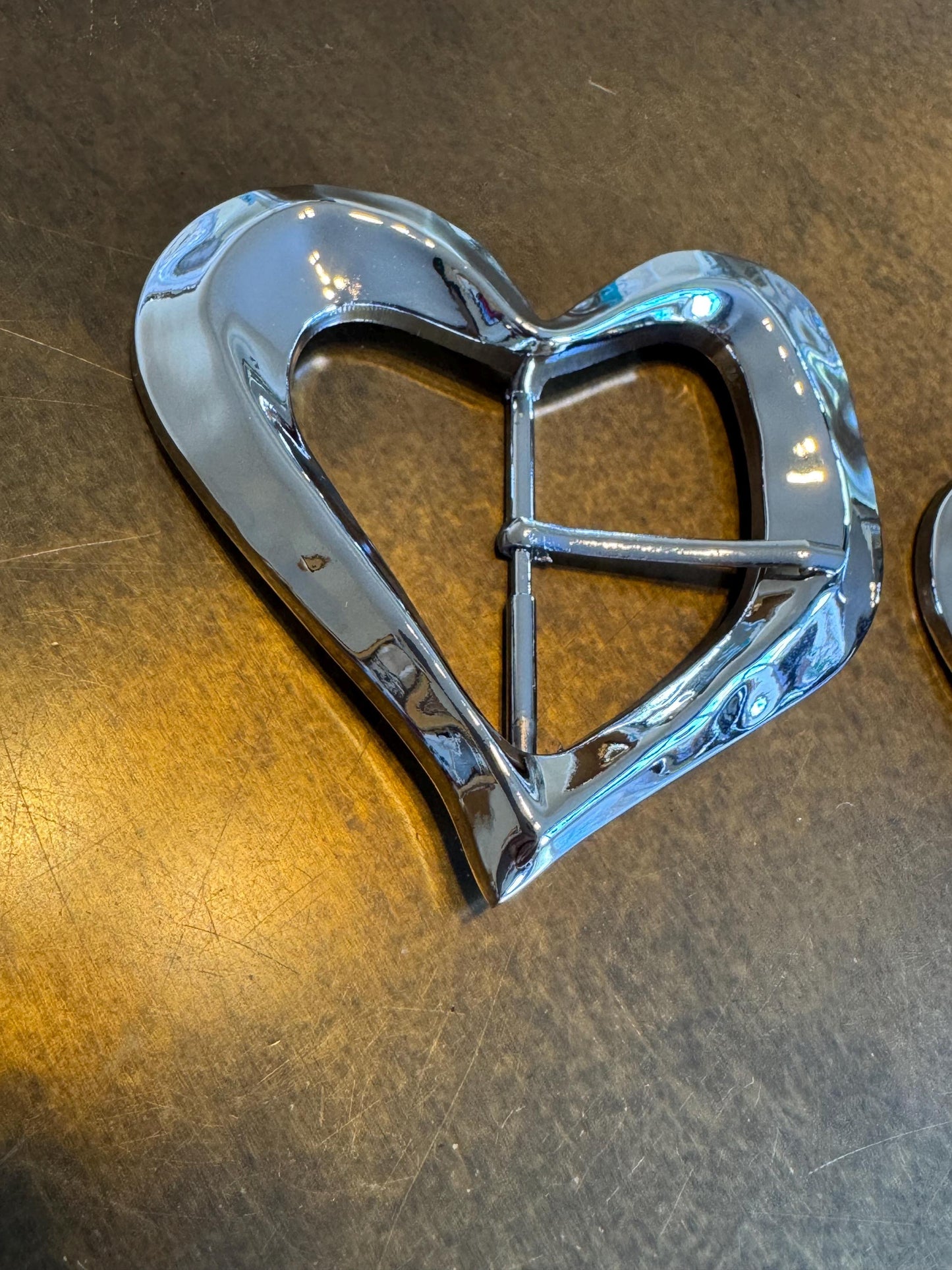 Heart Metal Buckle, Statement Buckle, Silver Colour Solid Metal Buckle, 9cm x 8.5cm, Couture, Swimwear, Clothing, Dresses