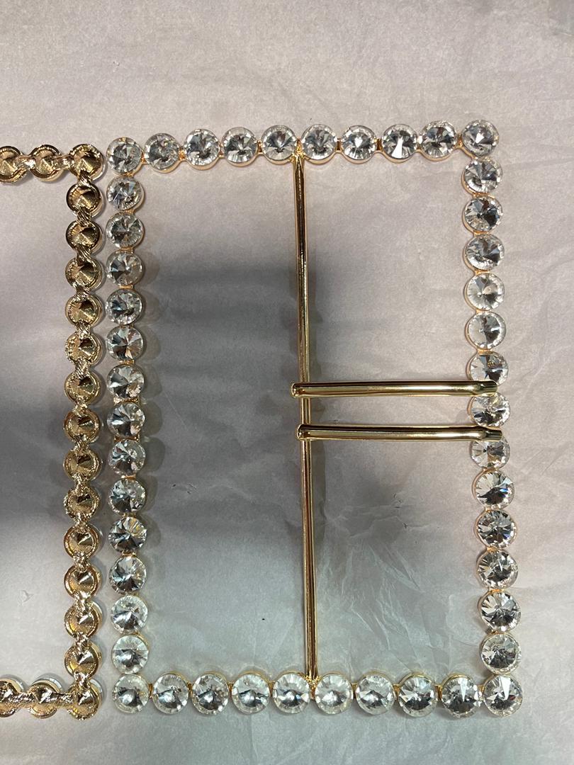 Very Large Exquisite Rhinestone Buckle, Oversized Metal Silver, Gold Buckle, 16cm Middle Bar, 19cmx13cm size, Belt Buckle, Costumes, Couture
