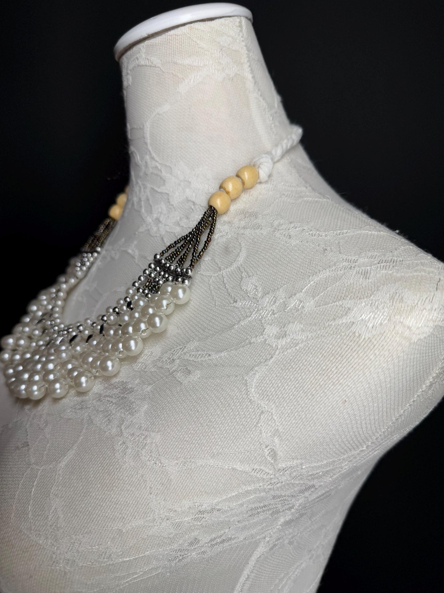 Pearl Necklace, body jewellery, bridal, Wedding, Pearls, FAN Design, Elegant, Holiday Necklace, Swimwear, Beach Wear, Resort