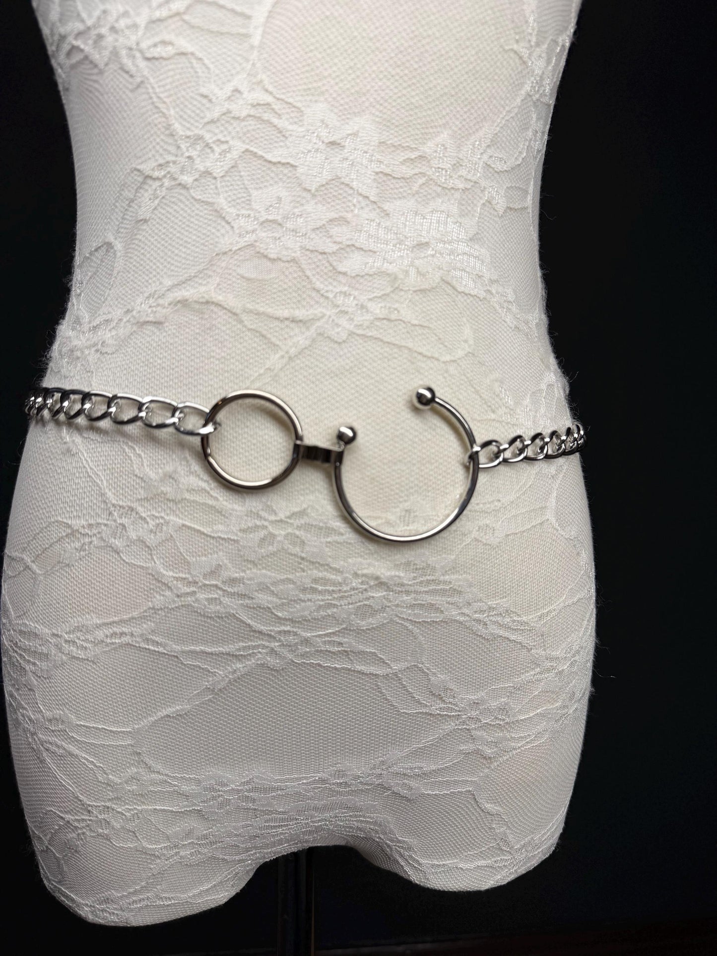 Silver or Gold Chain Belt Statement Buckle – Handmade to Measure 18–60 Inch Waist